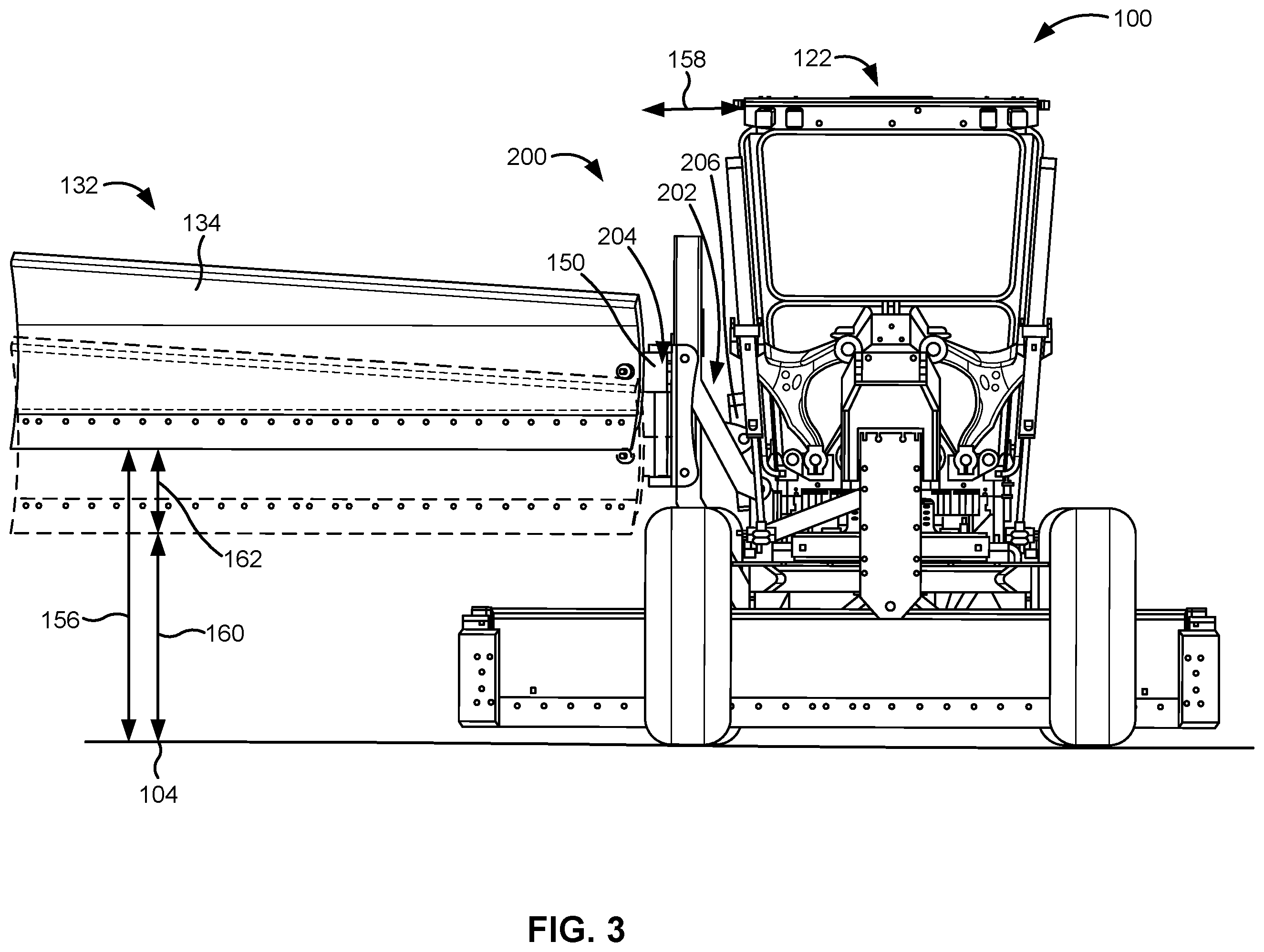 Patent US12345005 Figure 3 – Dual stage lift system for a snow wing