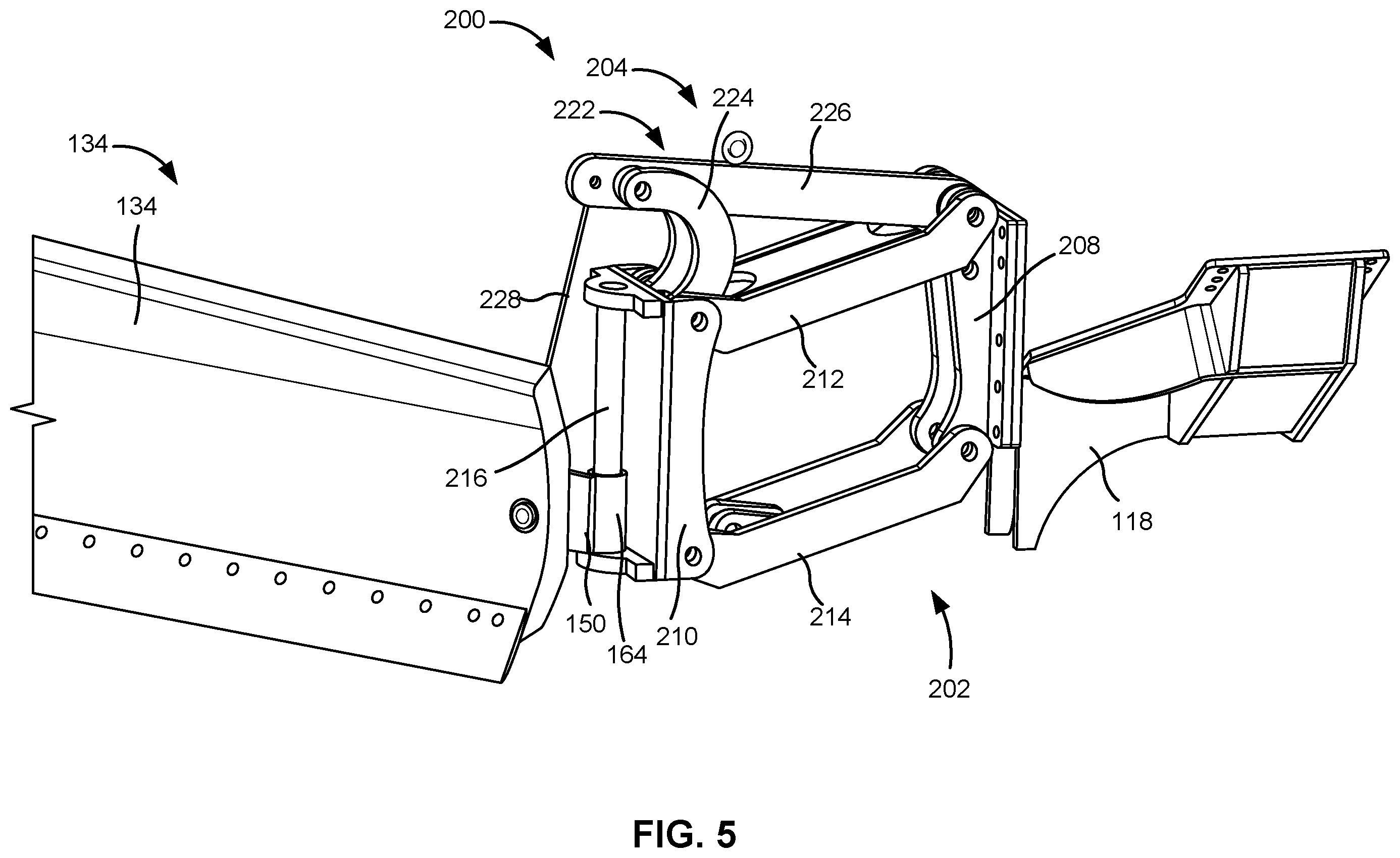 Patent US12345005 Figure 5 – Dual stage lift system for a snow wing