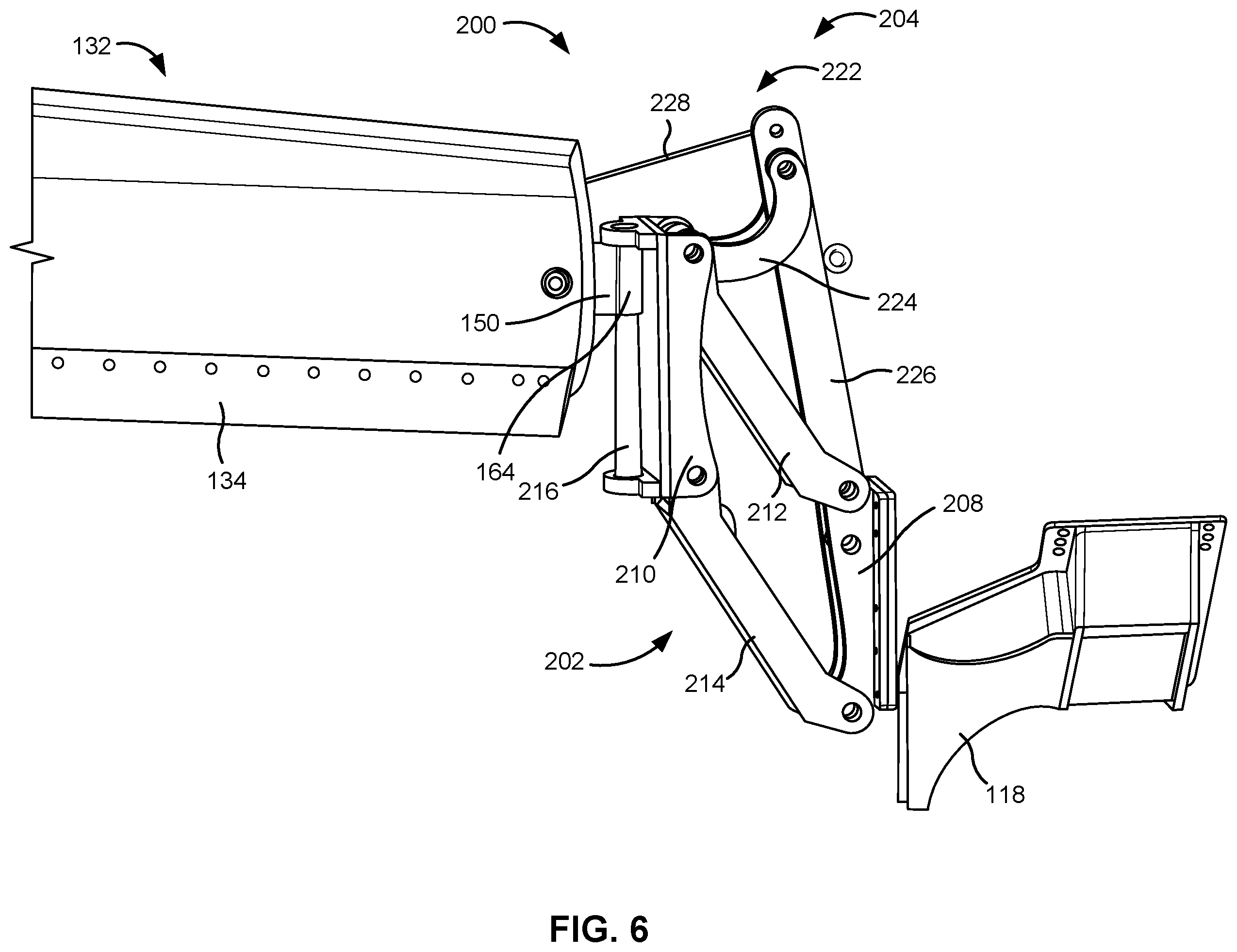 Patent US12345005 Figure 6 – Dual stage lift system for a snow wing