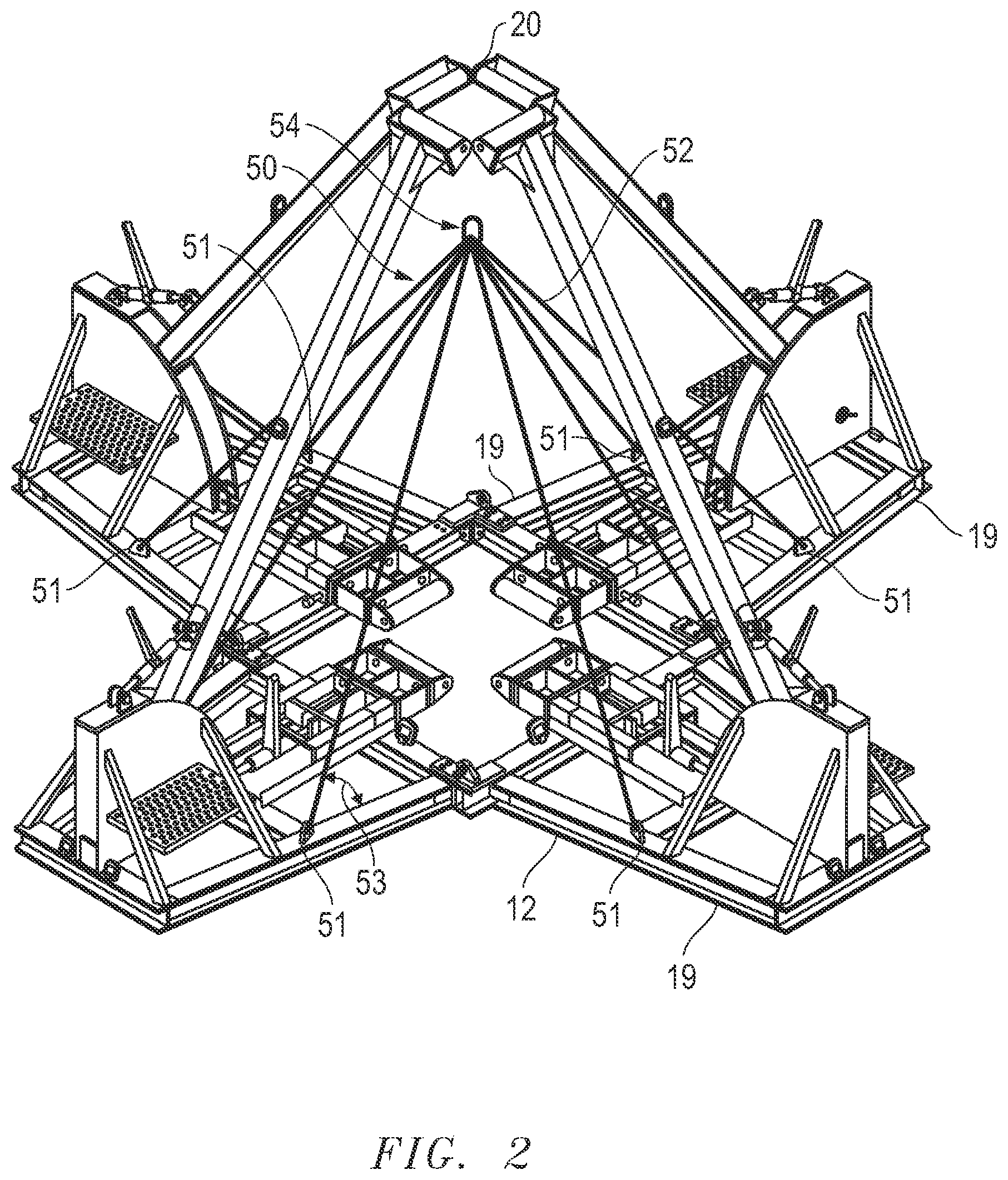 Patent US12345007 Figure 2 – Pile staging stand assembly and method of use