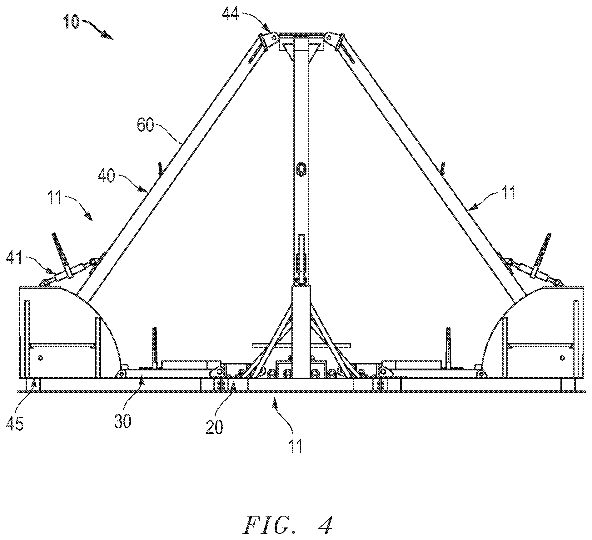 Patent US12345007 Figure 4 – Pile staging stand assembly and method of use