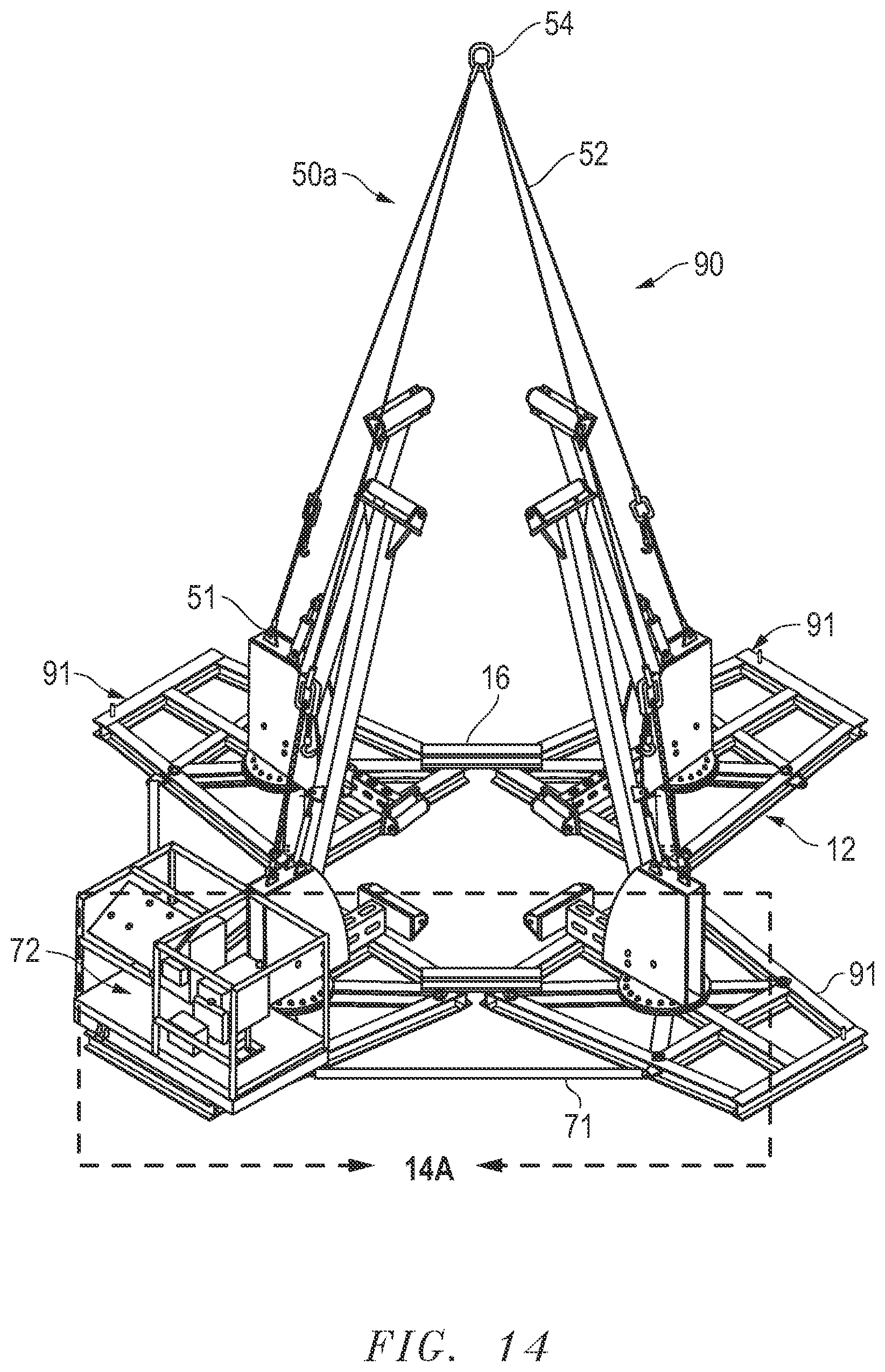 Patent US12345007 Figure 14 – Pile staging stand assembly and method of use