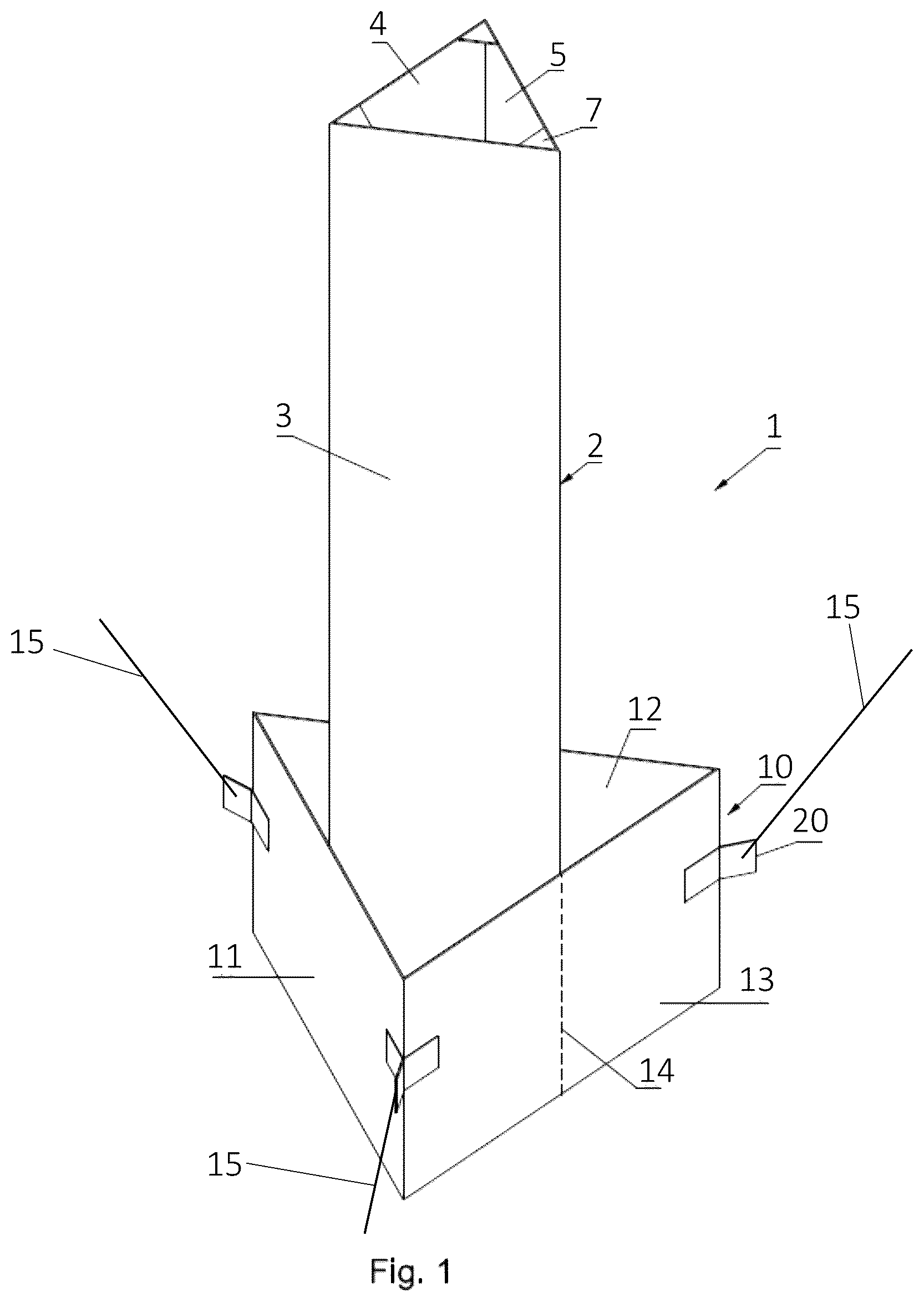 Patent US12345012 Figure 1 – Weak soil anchor device to anchor one or several structures and method to arrange an anchor in weak soil