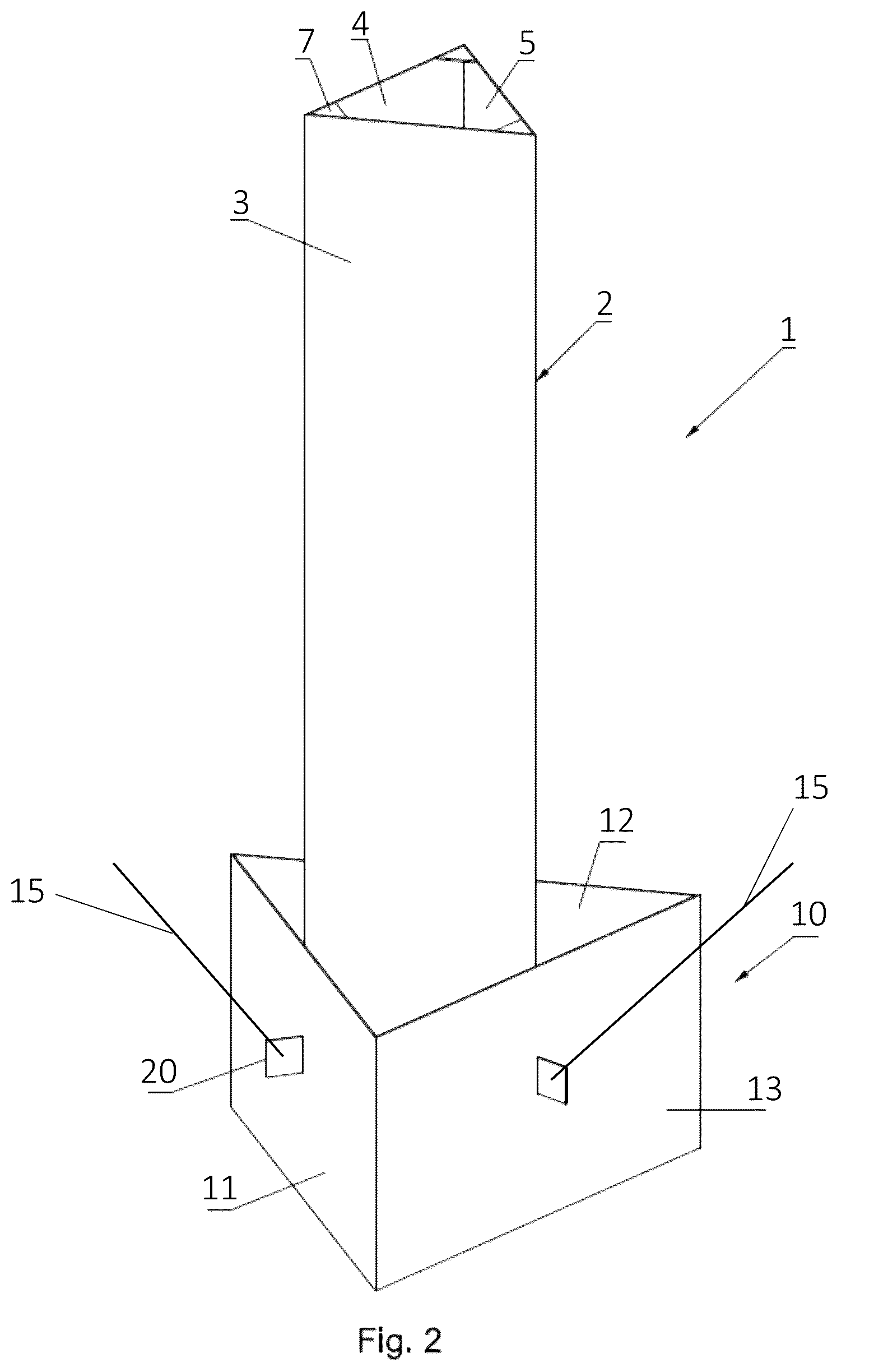 Patent US12345012 Figure 2 – Weak soil anchor device to anchor one or several structures and method to arrange an anchor in weak soil