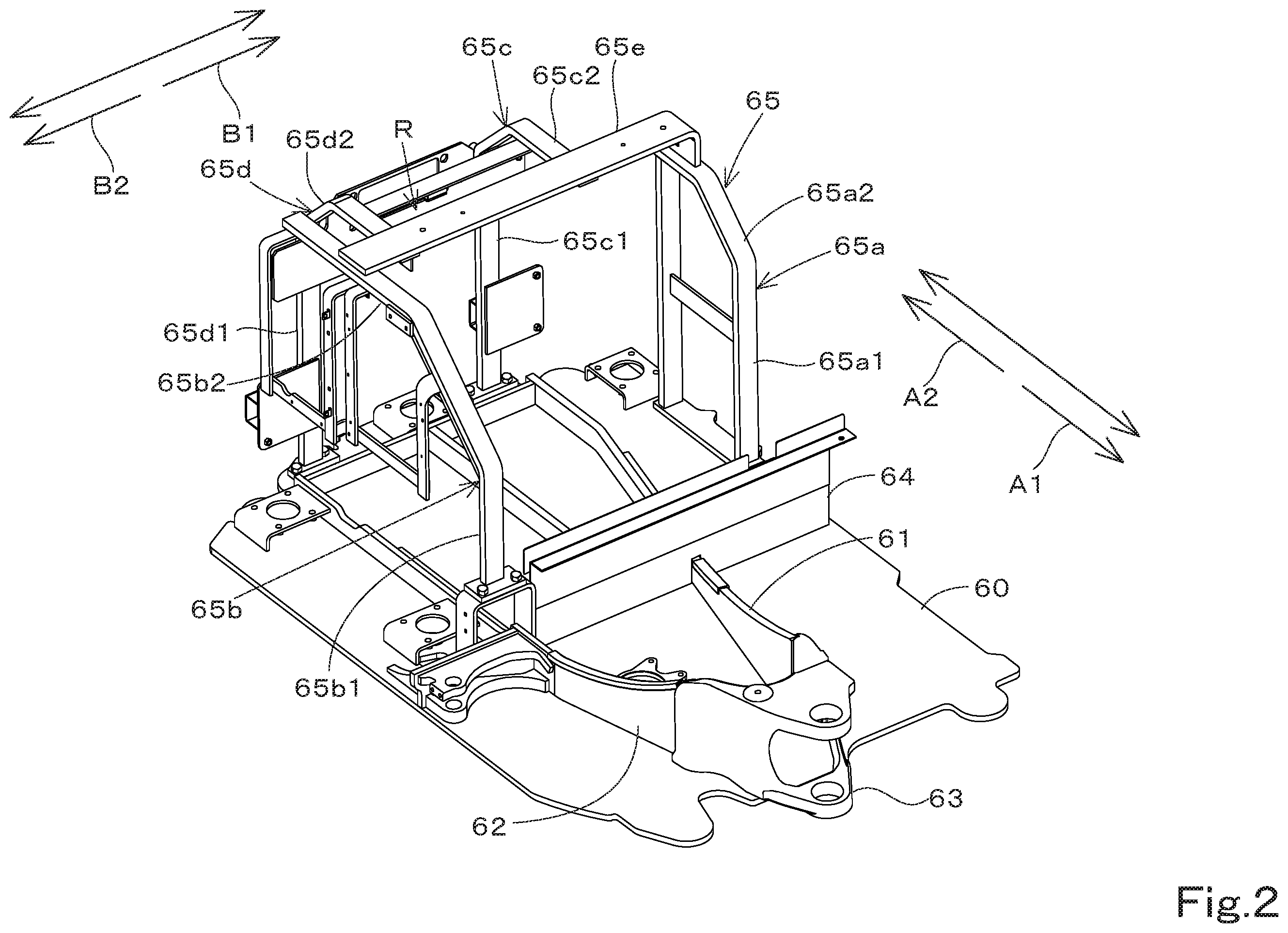 Patent US12345014 Figure 2 – Swiveling working machine