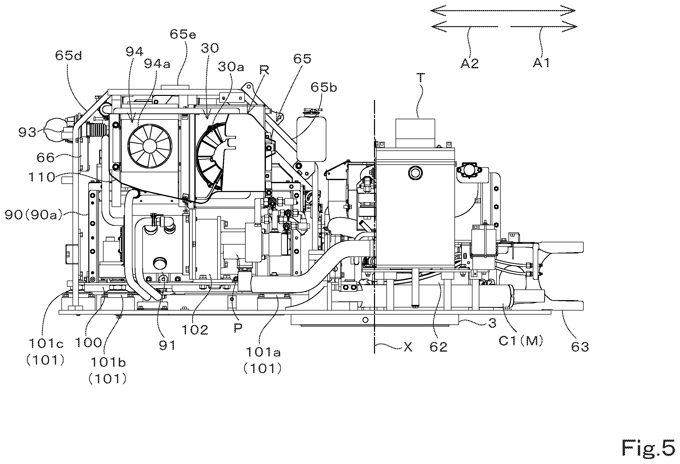 Patent US12345014 Figure 5 – Swiveling working machine
