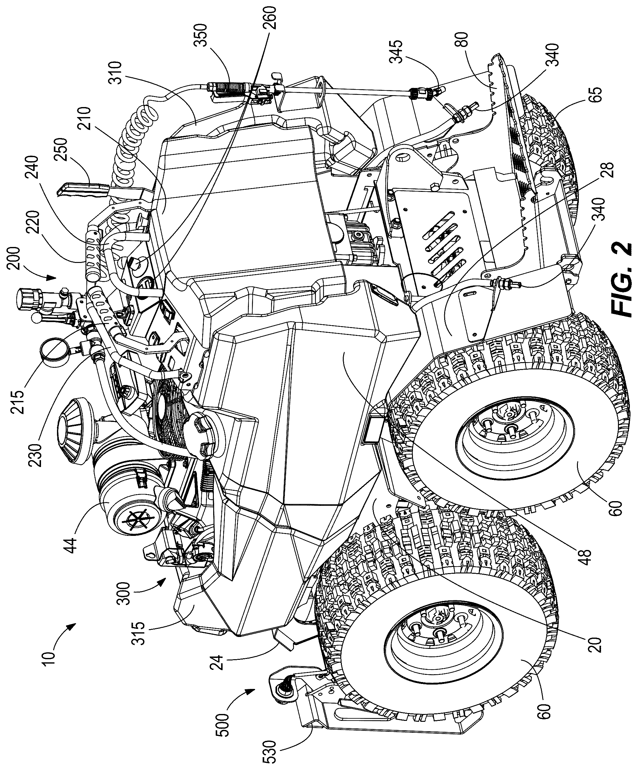 Patent US12345015 Figure 2 – Implement for skid steer vehicle