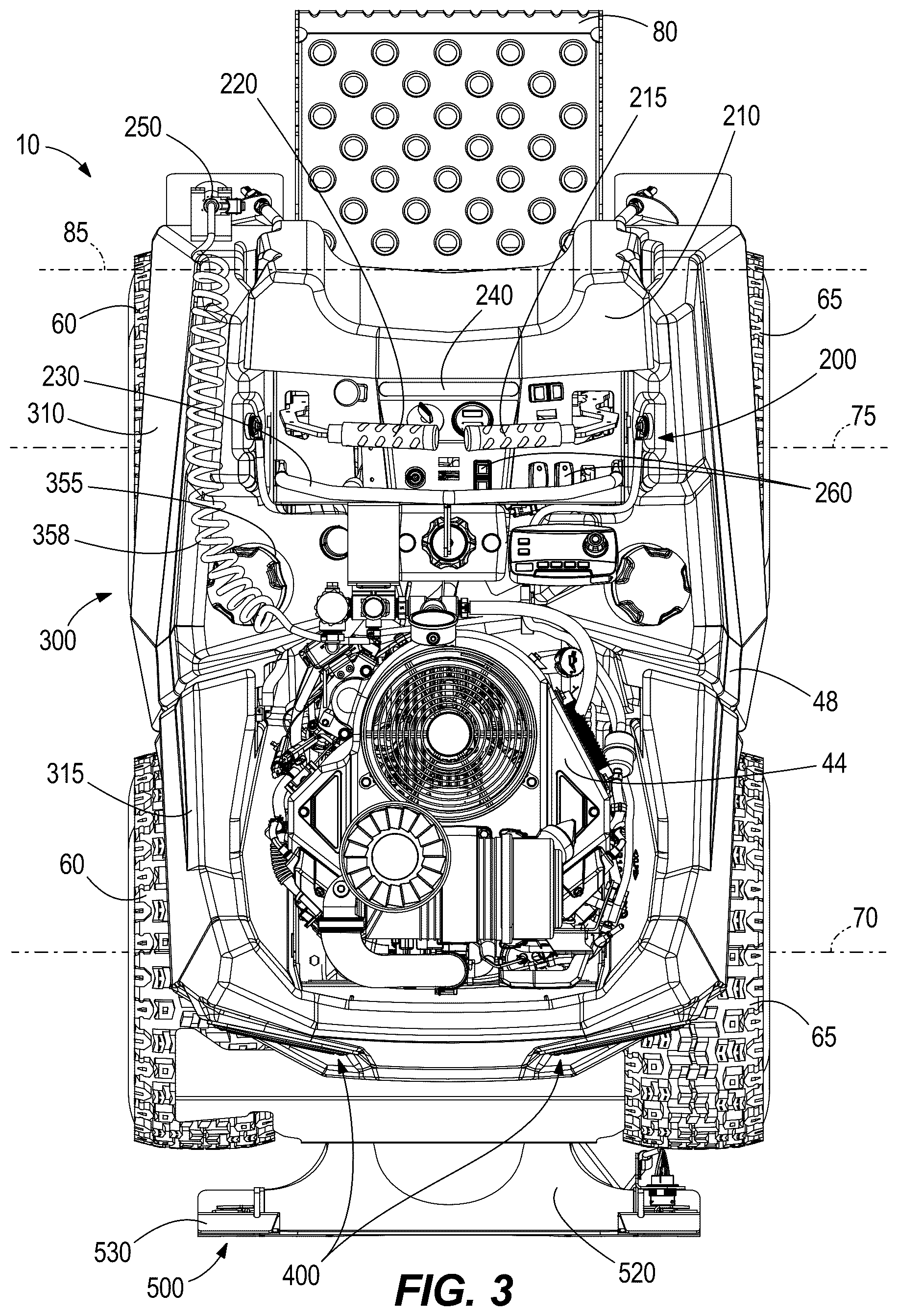 Patent US12345015 Figure 3 – Implement for skid steer vehicle