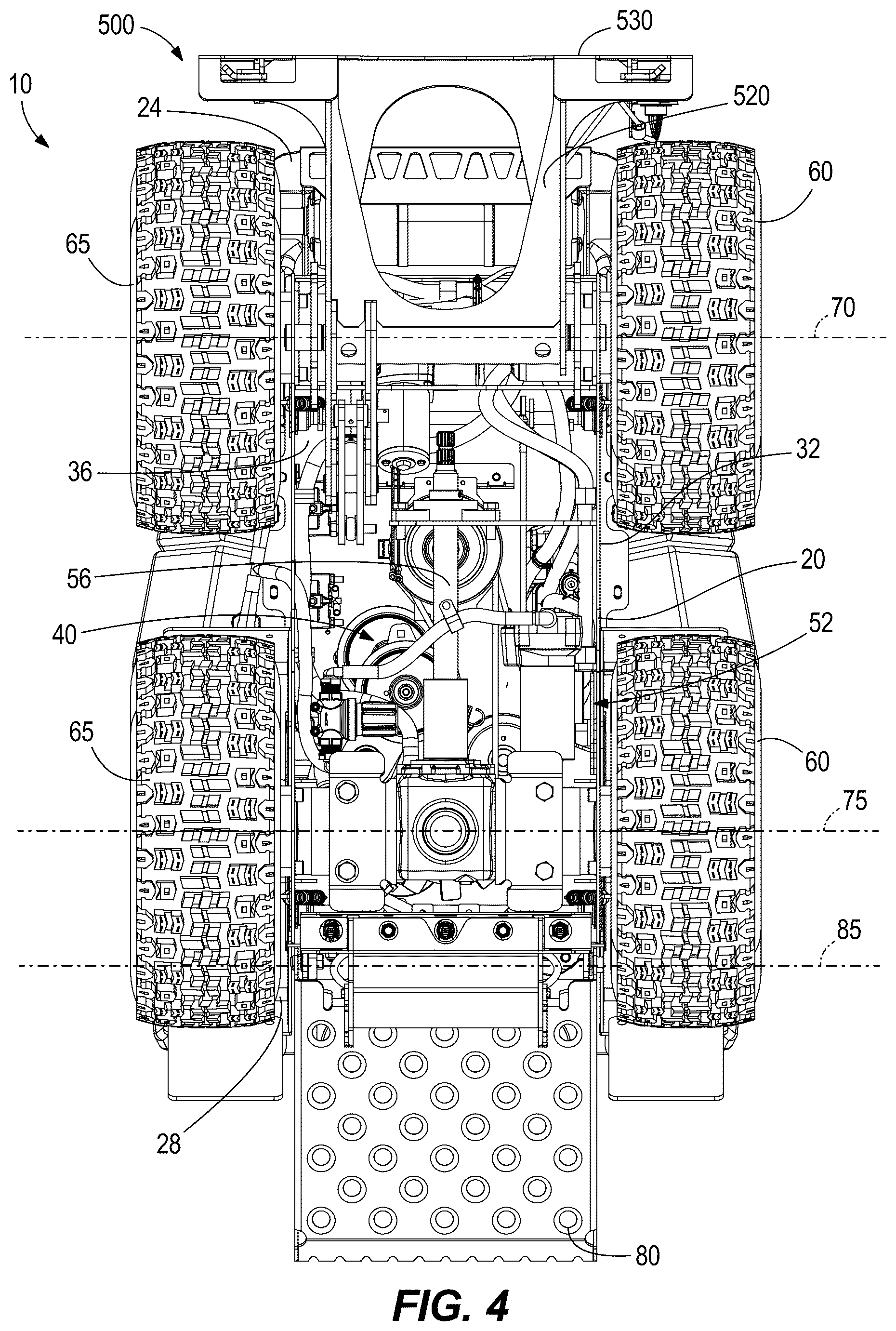 Patent US12345015 Figure 4 – Implement for skid steer vehicle