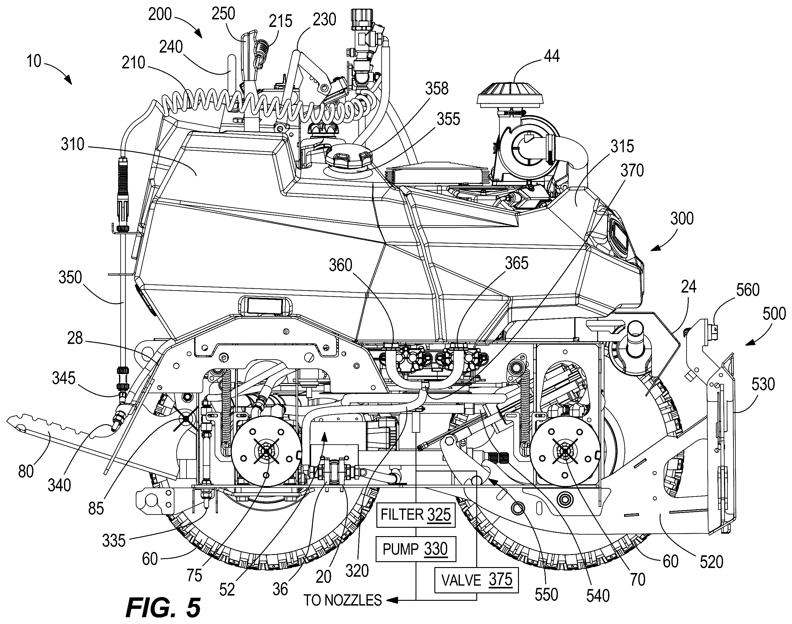 Patent US12345015 Figure 5 – Implement for skid steer vehicle