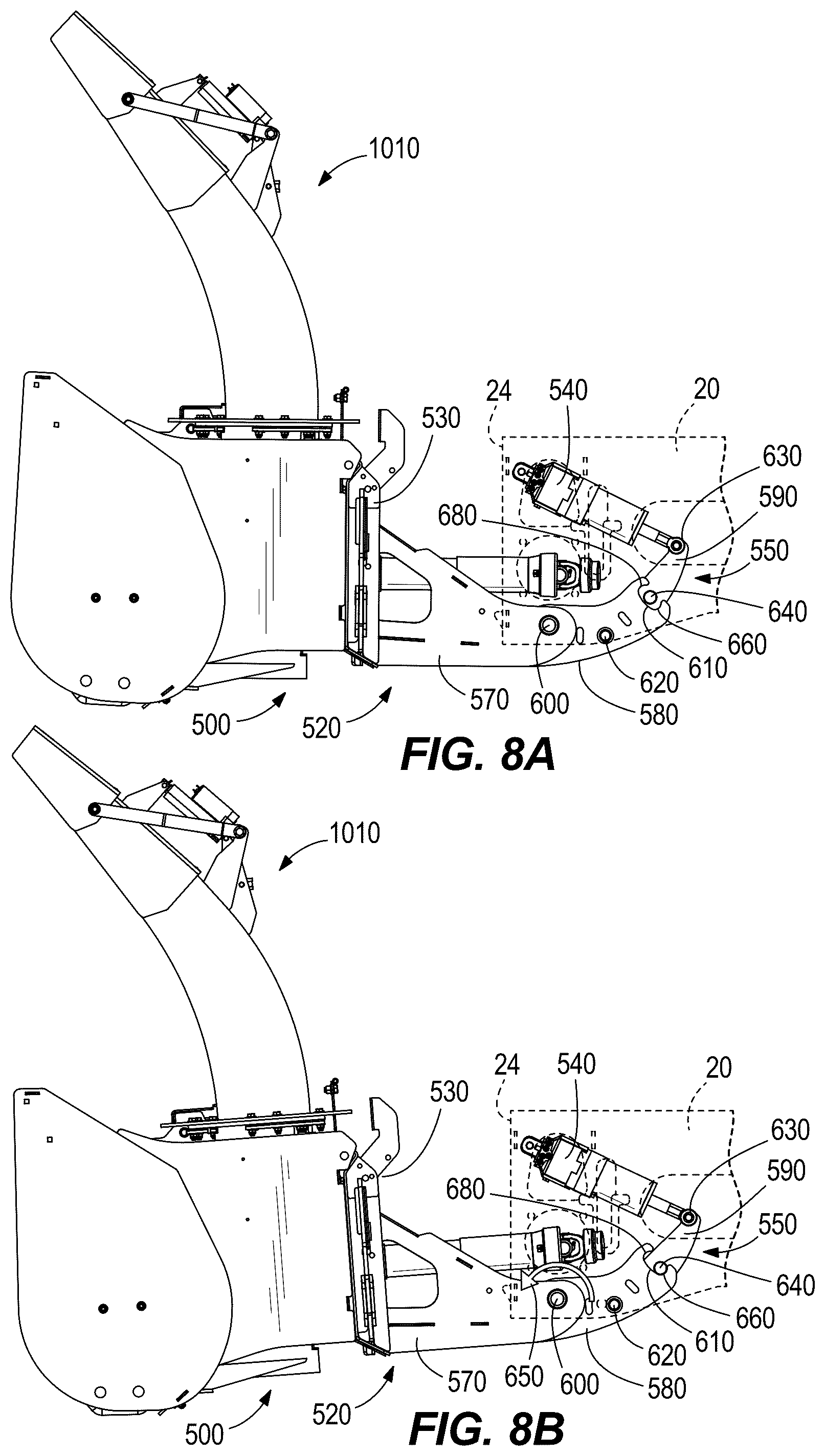 Patent US12345015 Figure 8 – Implement for skid steer vehicle