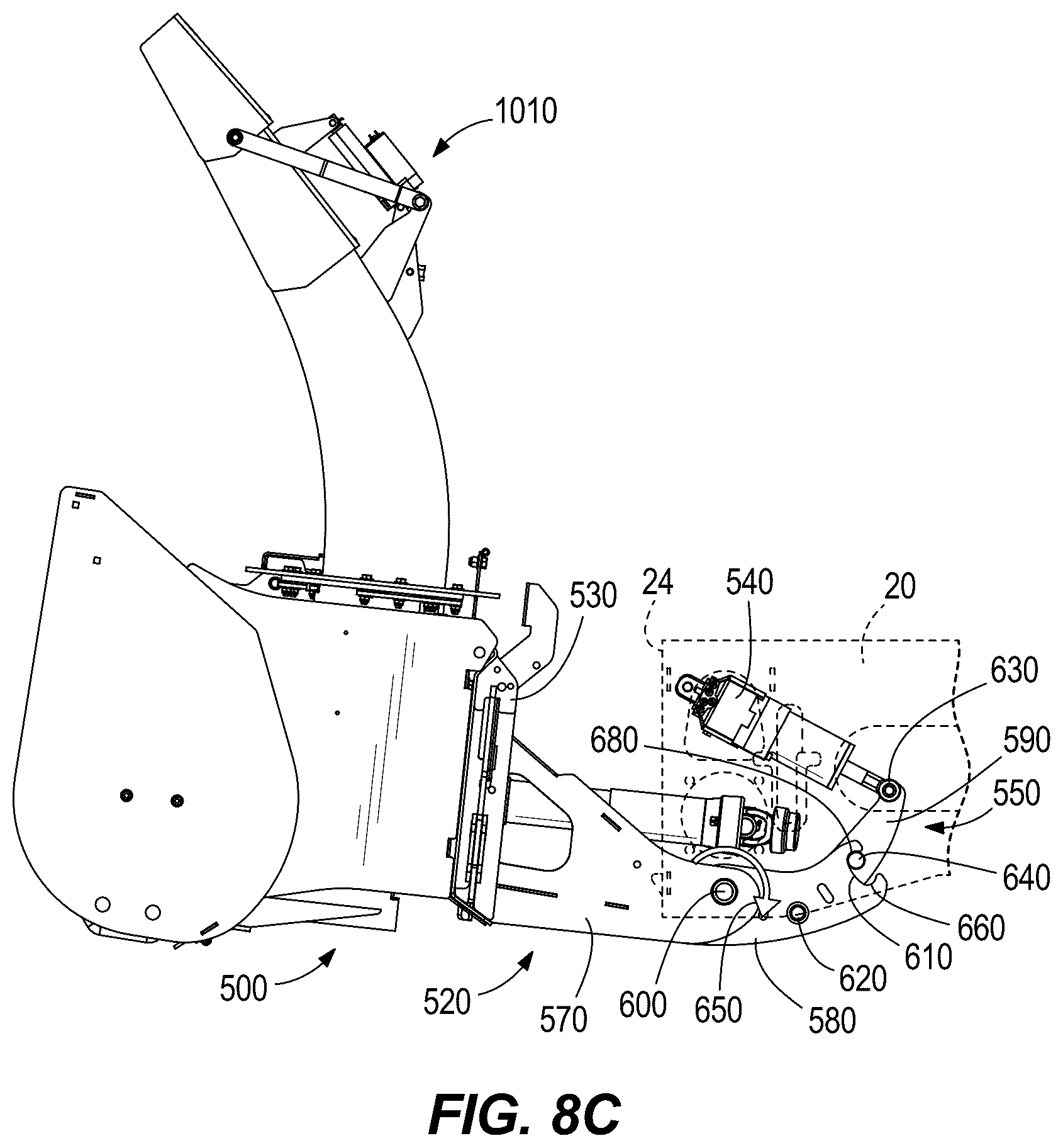 Patent US12345015 Figure 9 – Implement for skid steer vehicle