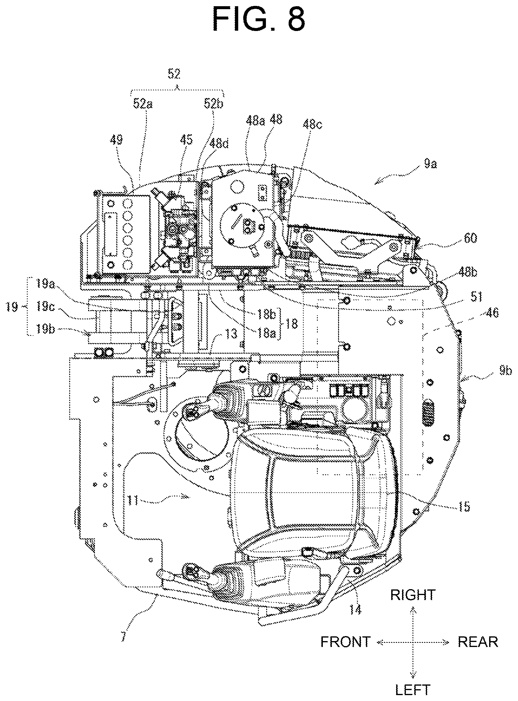 Patent US12345016 Figure 8 – Construction machine