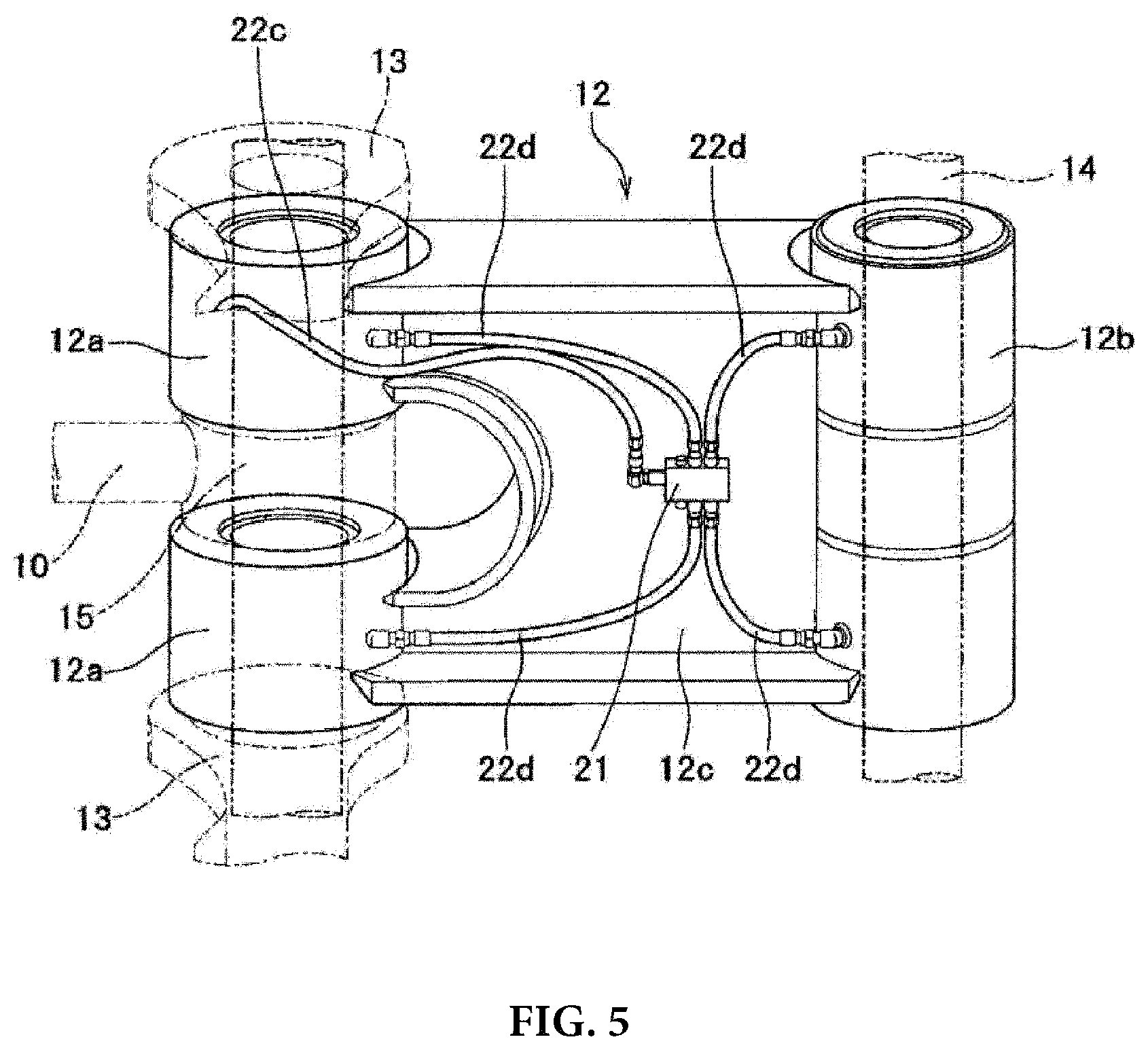 Patent US12345021 Figure 6 – Grease feeding piping arrangement structure in construction machine