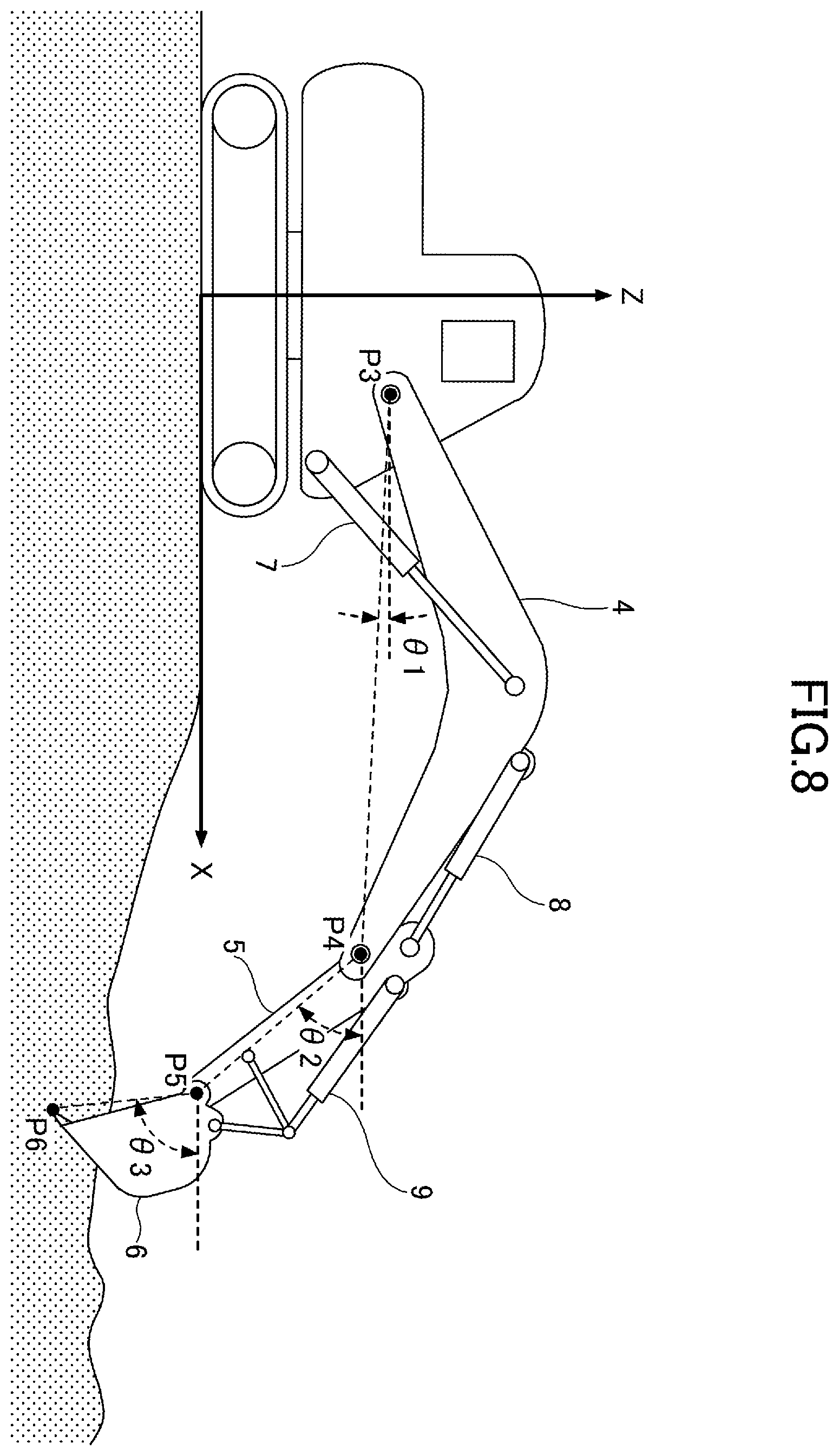 Patent US12345022 Figure 8 – Excavator and management apparatus for excavator