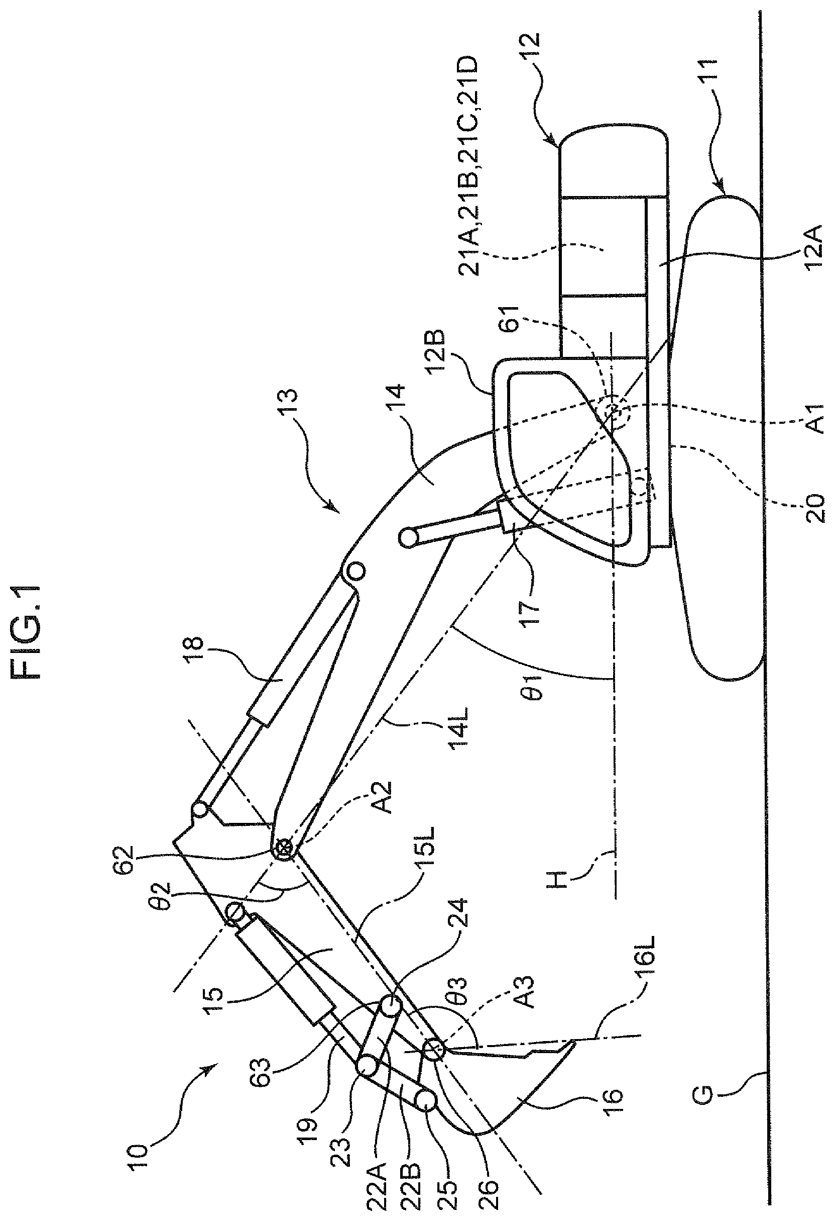 Patent US12345023 Figure 1 – Work machine
