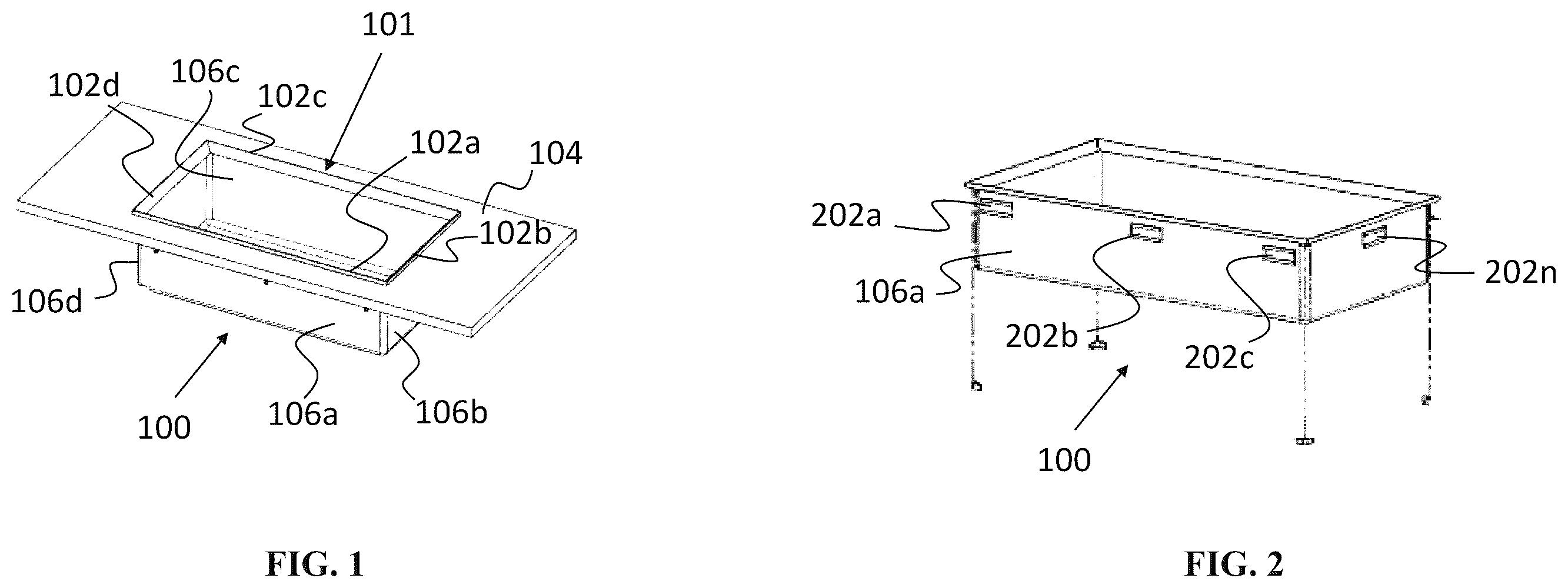 Patent US12345032 Figure 1 – Sink mounting assembly, sink lighting assembly, and methods of installation