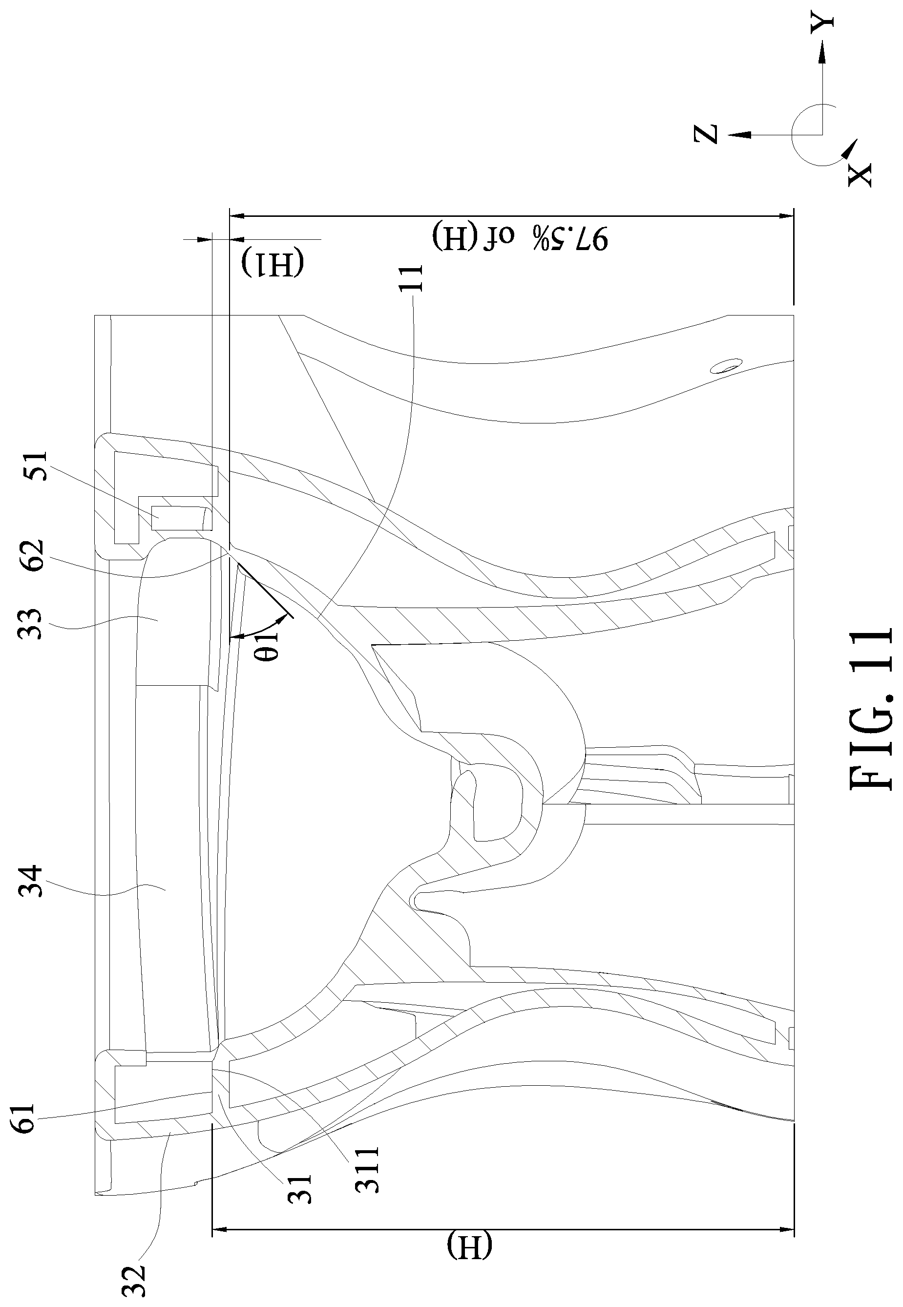 Patent US12345033 Figure 11 – Vortex flush toilet