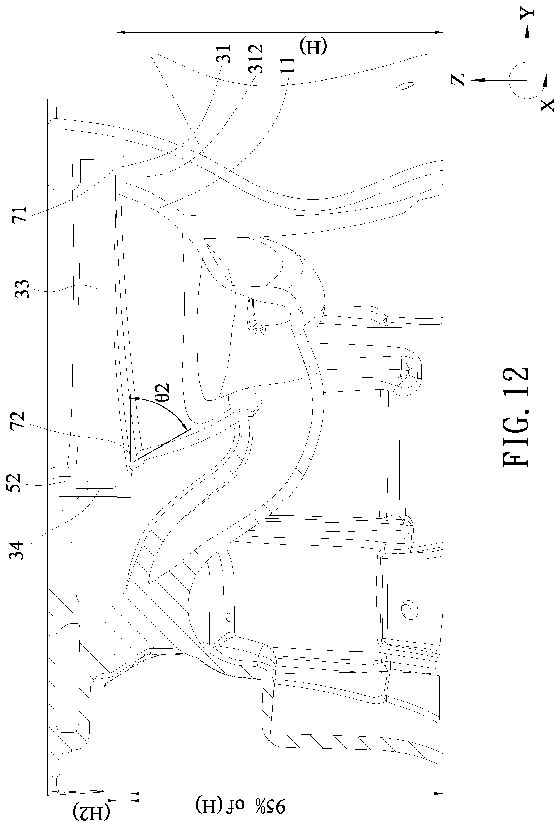 Patent US12345033 Figure 12 – Vortex flush toilet