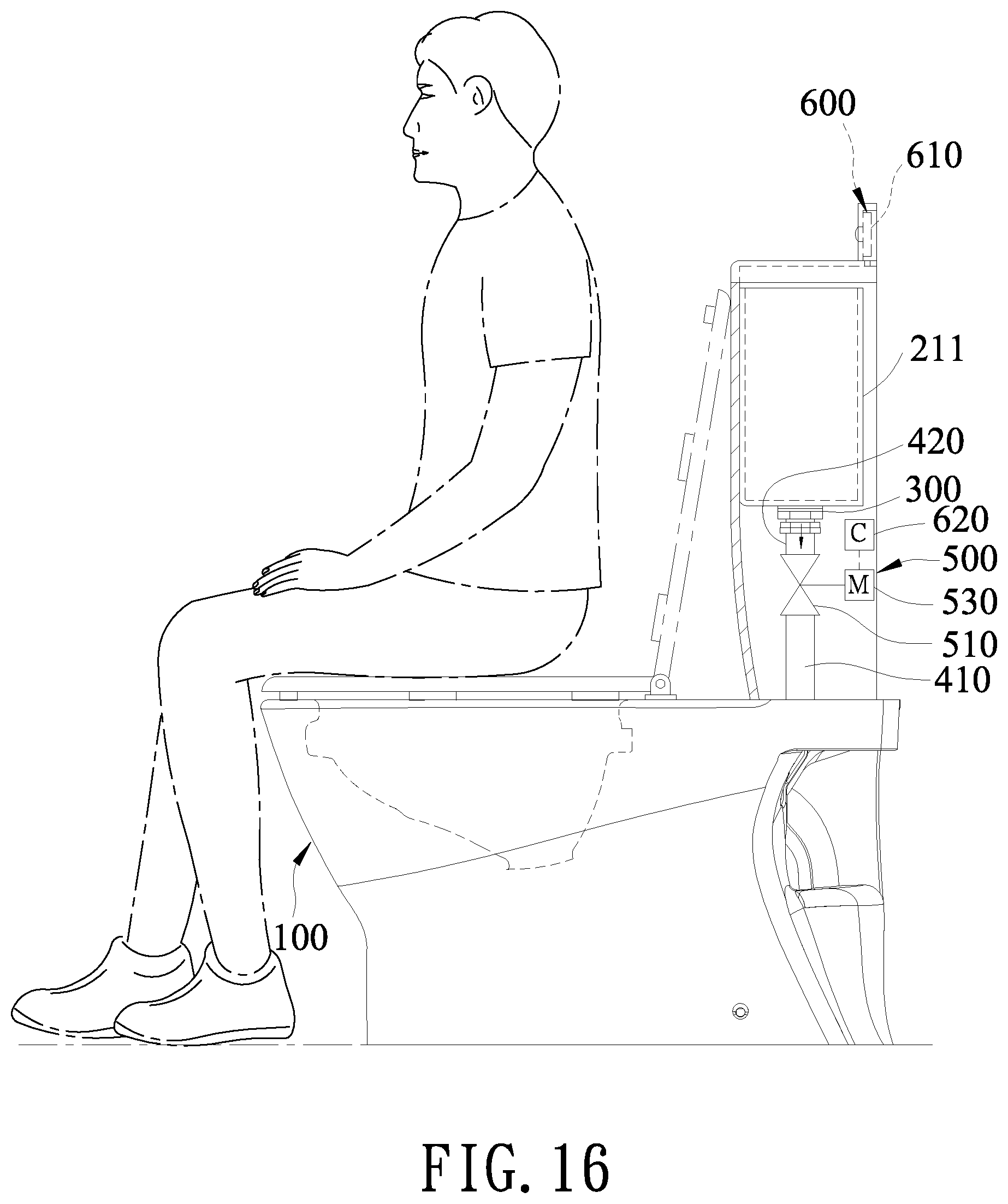 Patent US12345033 Figure 16 – Vortex flush toilet