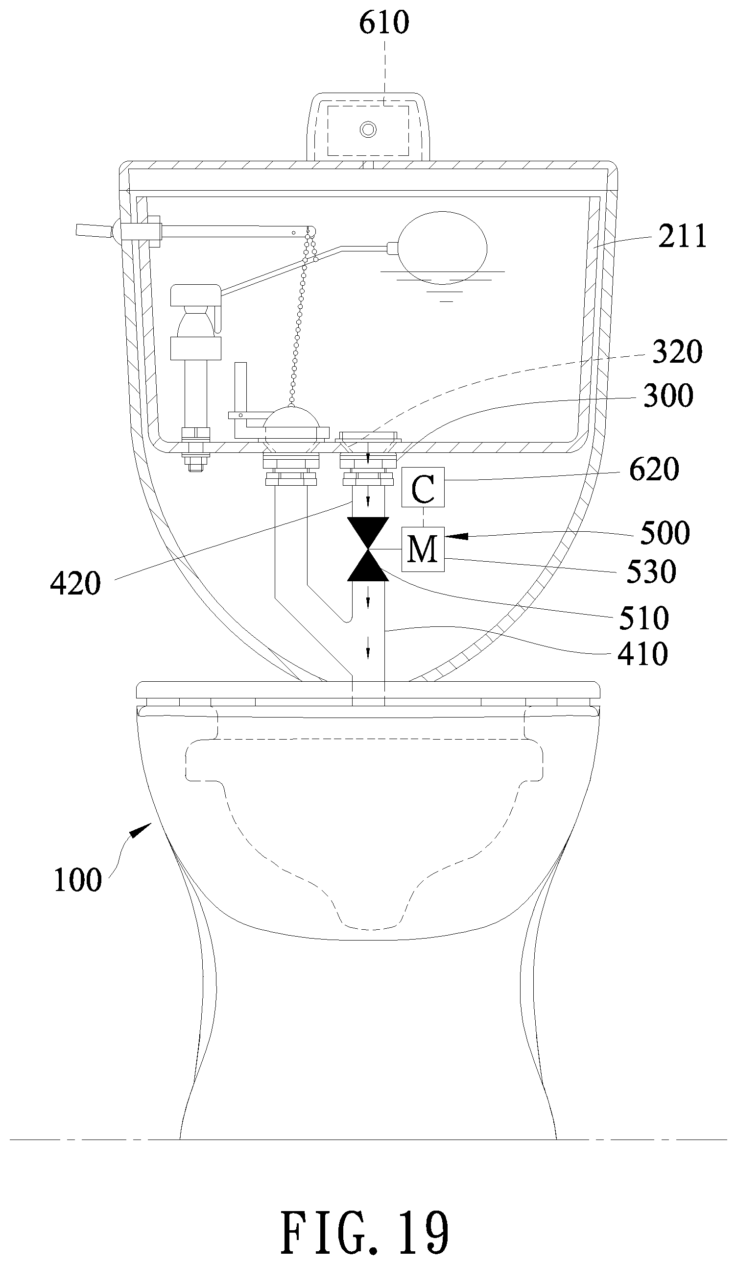Patent US12345033 Figure 19 – Vortex flush toilet