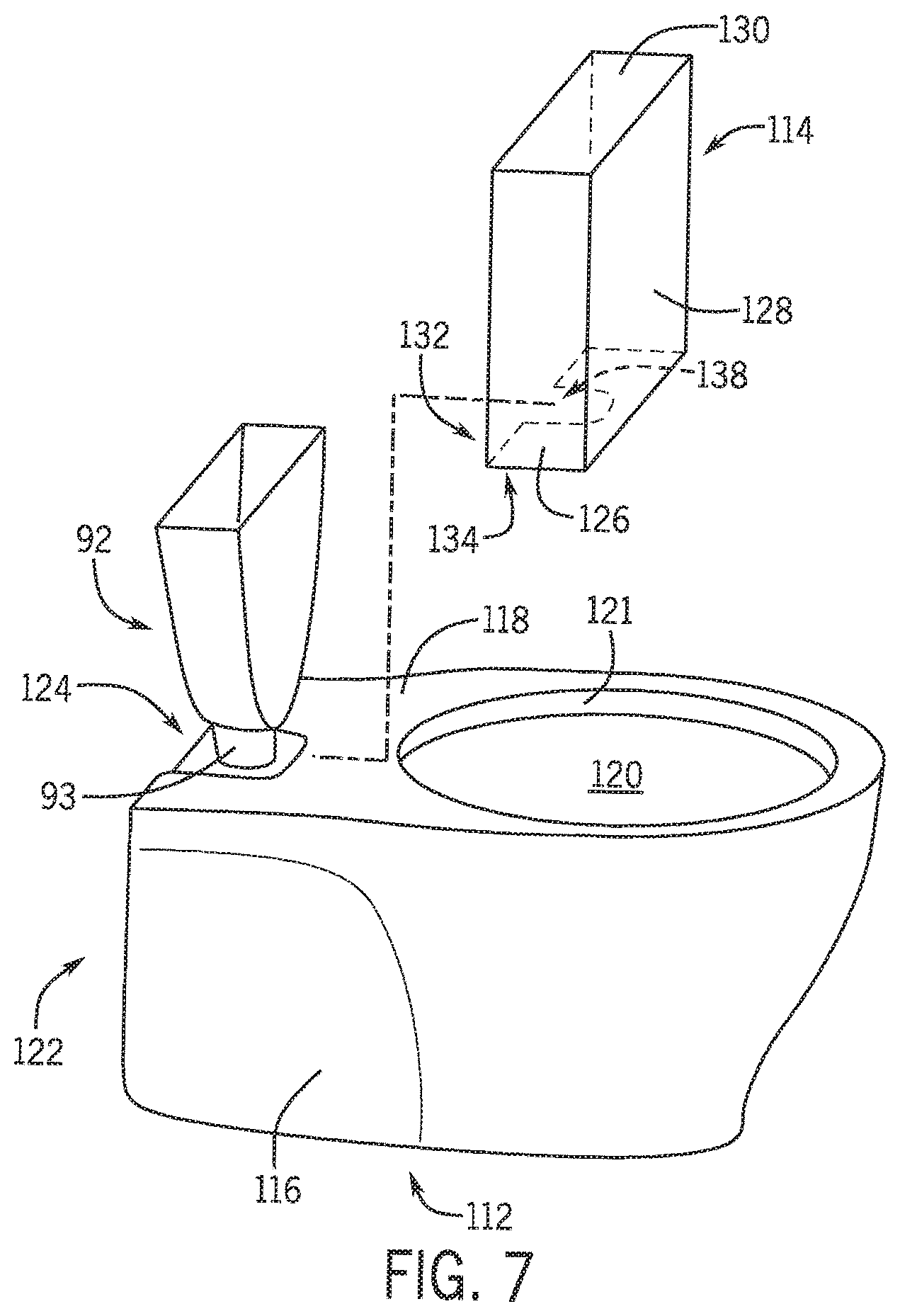 Patent US12345035 Figure 6 – Toilet with non-vitreous flush engine