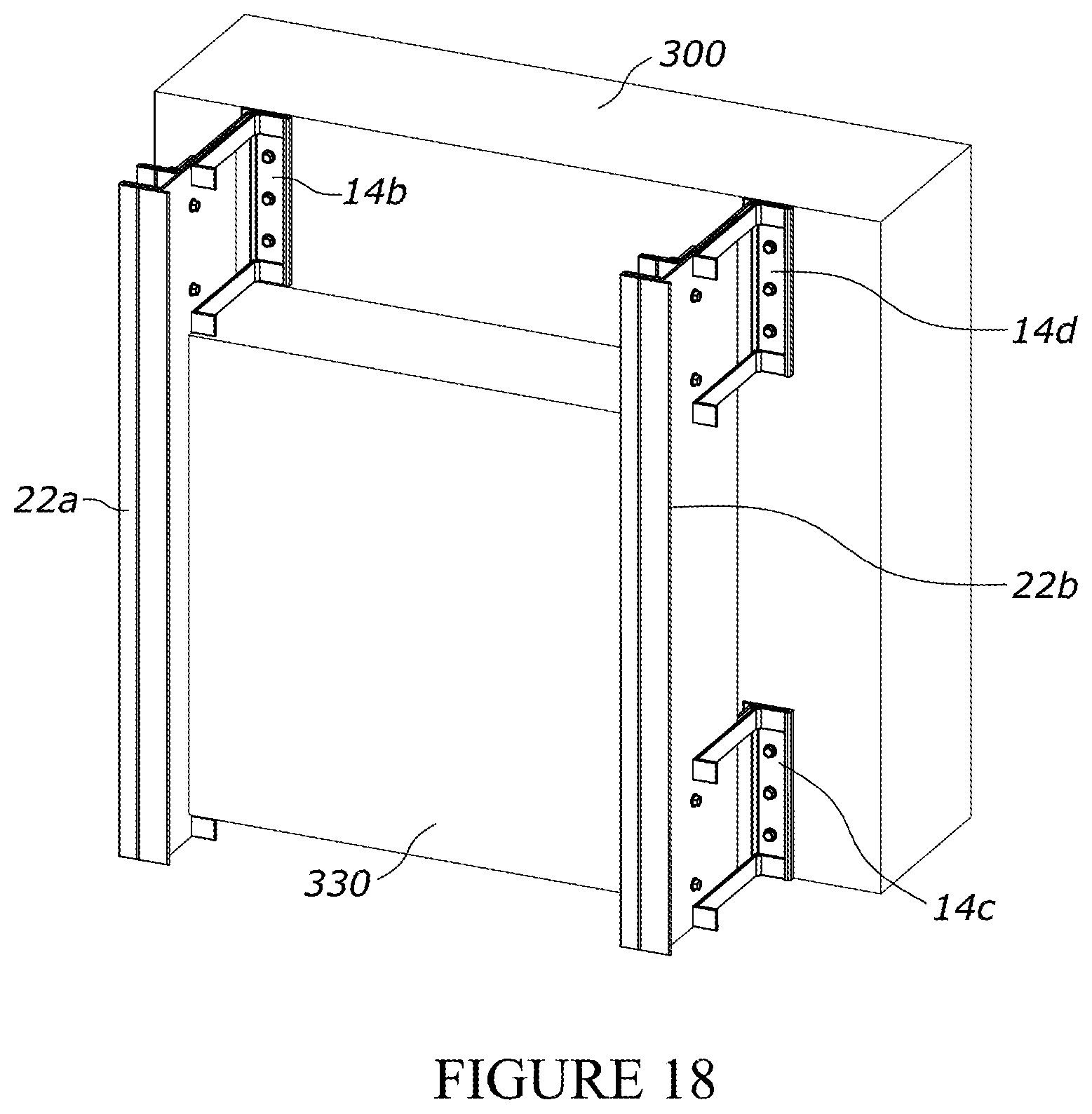 Patent US12345043 Figure 16 – Adjustable support system for a building structure and a wall structure having an adjustable support system