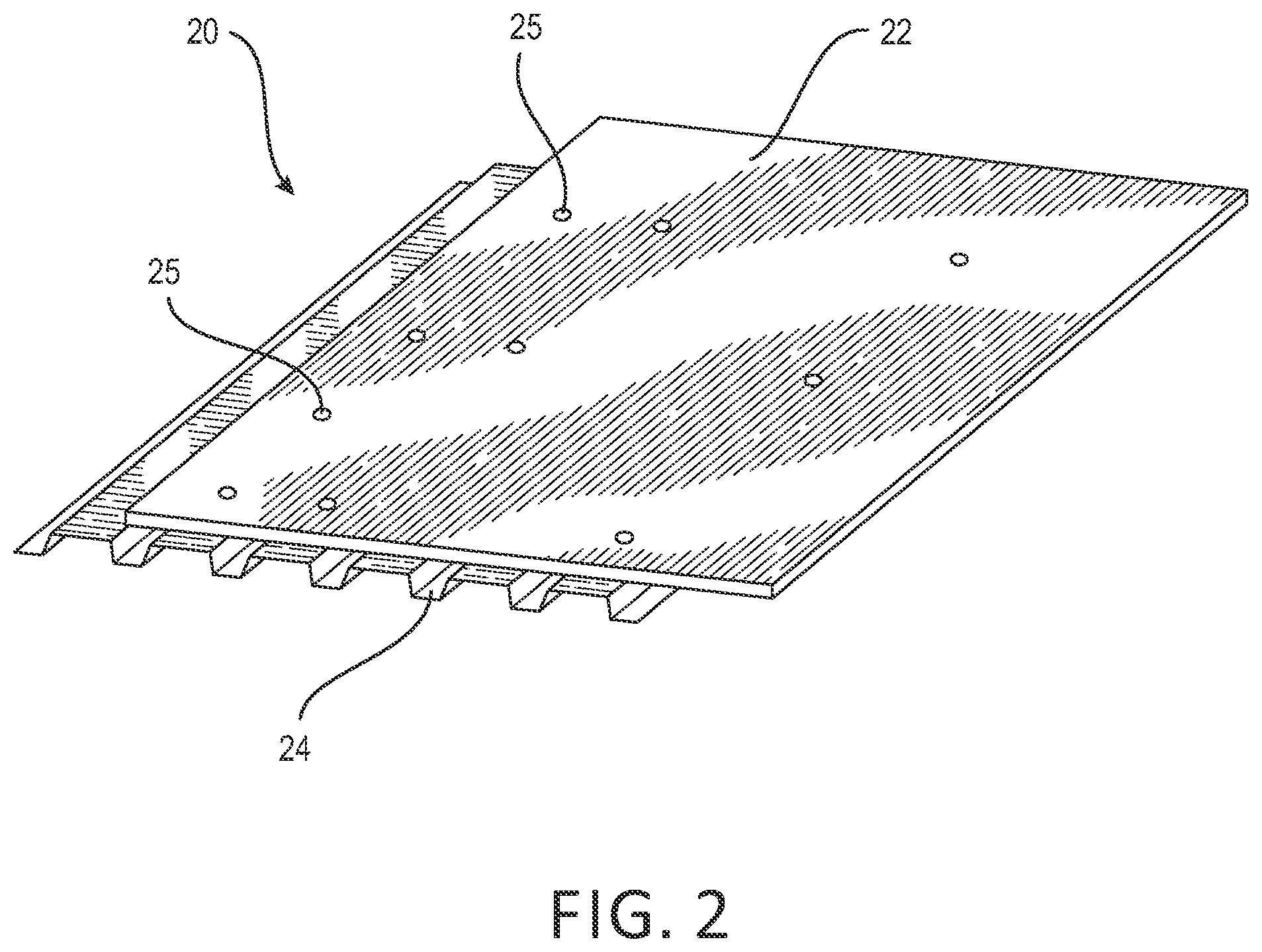 Patent US12345044 Figure 2 – Composite structure including a structural panel and a metal support