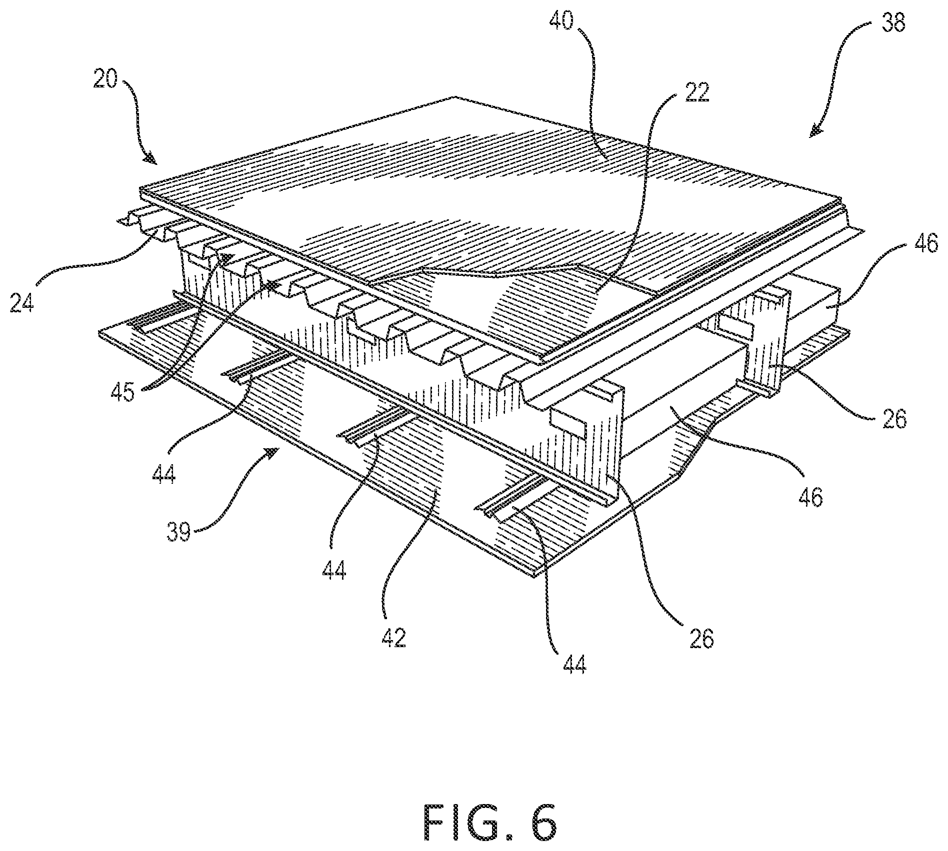Patent US12345044 Figure 4 – Composite structure including a structural panel and a metal support