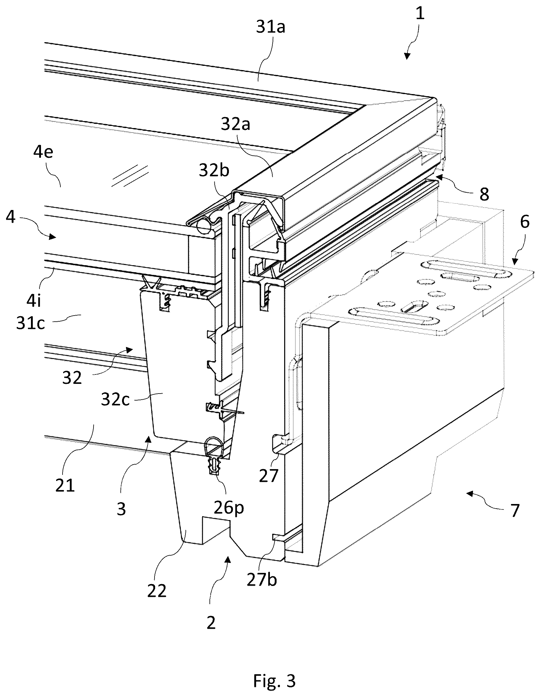 Patent US12345047 Figure 3 – Roof window comprising releasable components