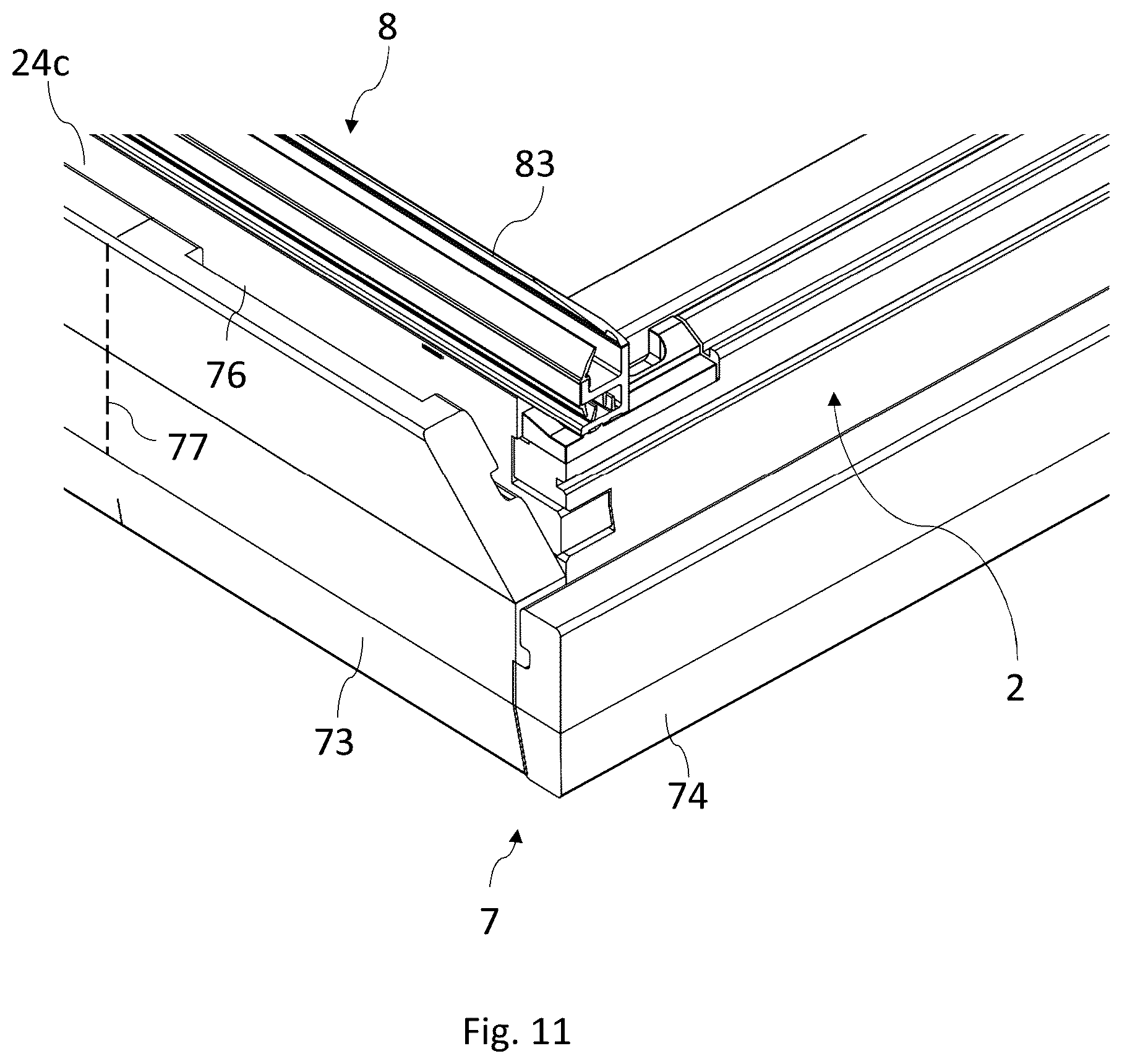 Patent US12345047 Figure 11 – Roof window comprising releasable components