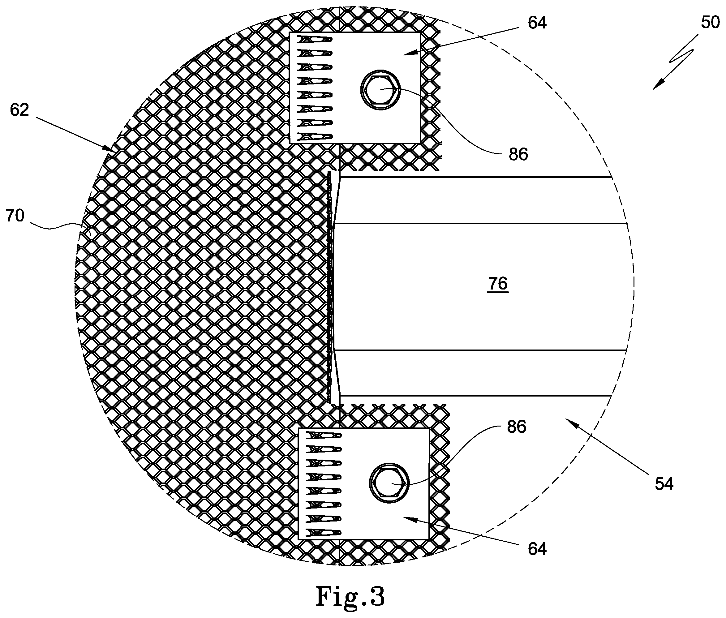 Patent US12345048 Figure 3 – Gutter installation and gutter mesh fastener