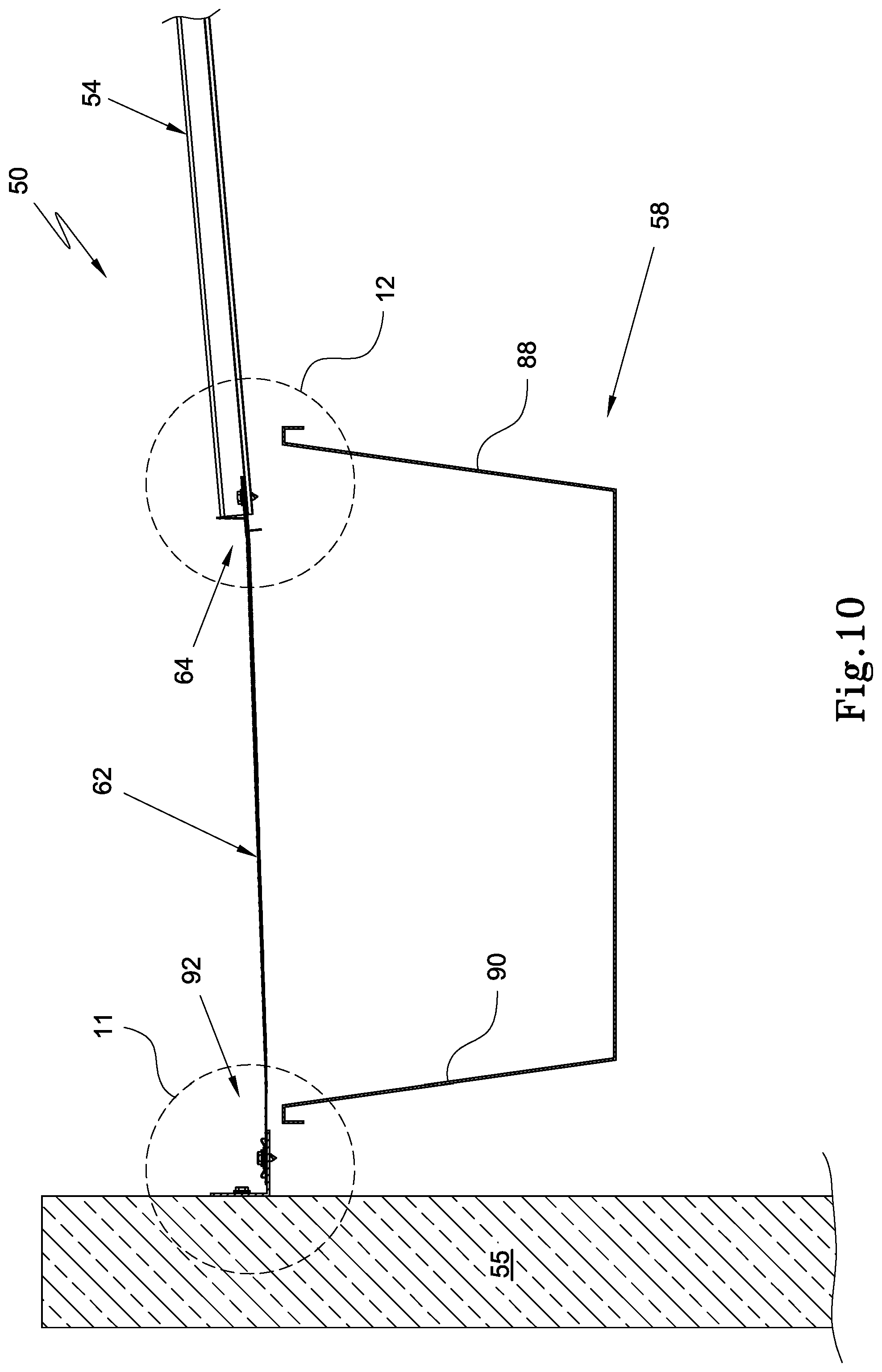 Patent US12345048 Figure 10 – Gutter installation and gutter mesh fastener