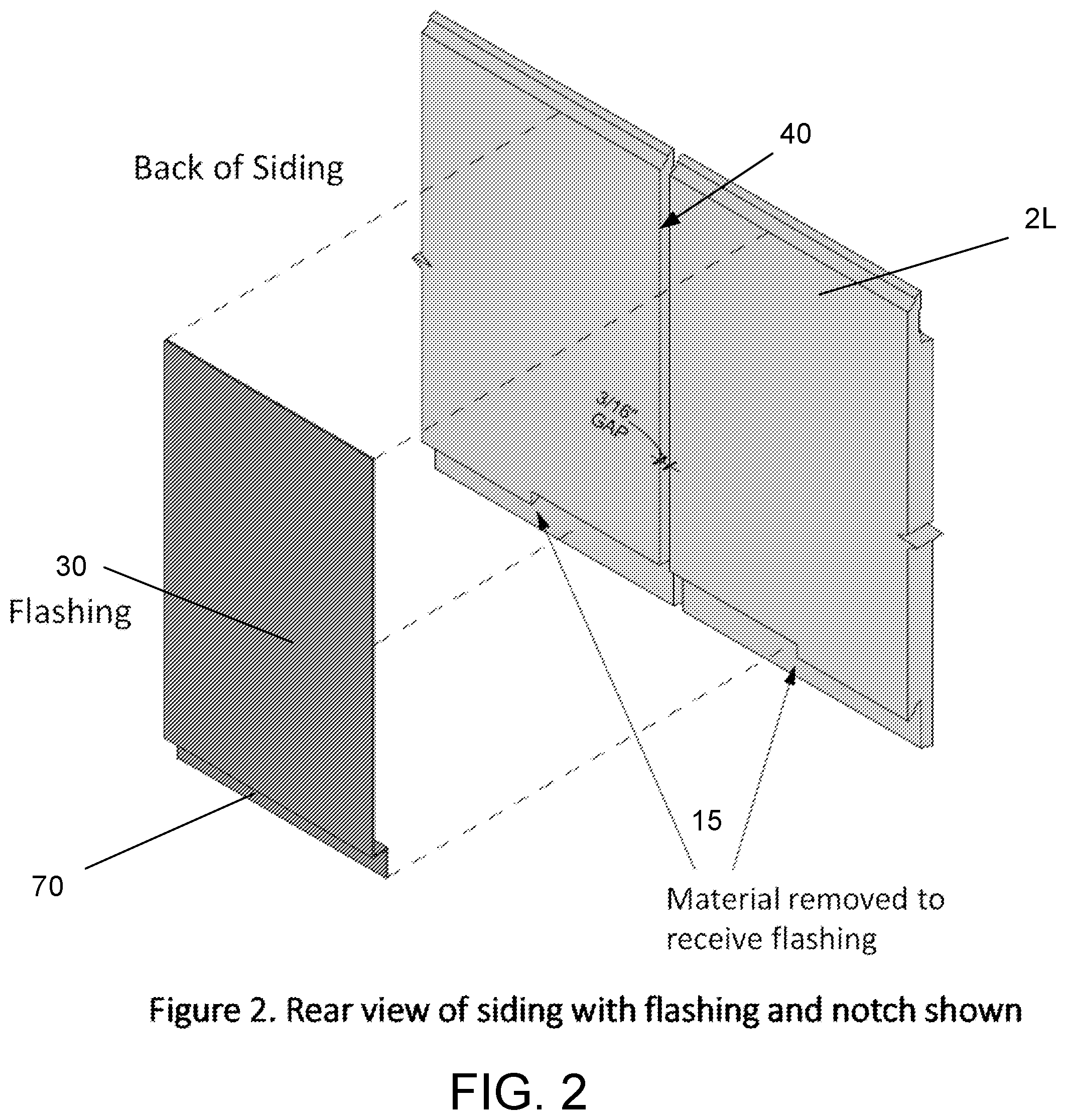 Patent US12345052 Figure 2 – System for flashing end joints of siding