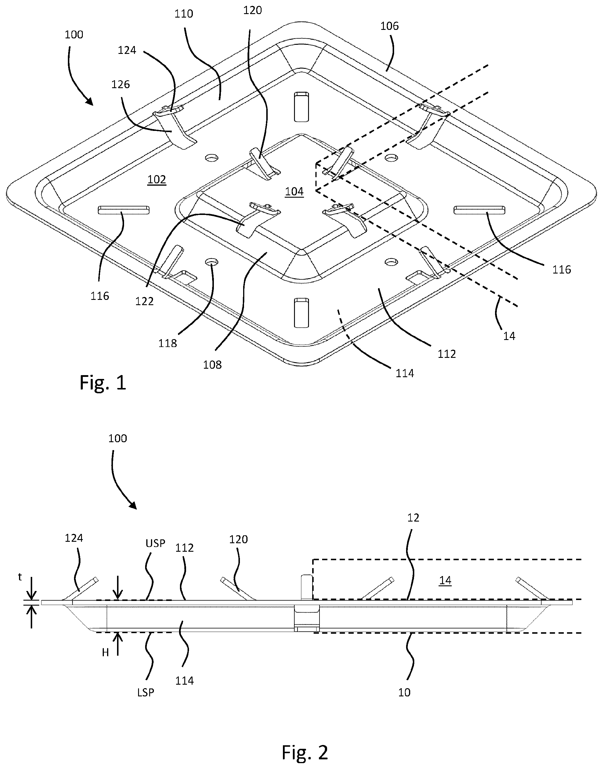 Patent US12345054 Figure 1 – Floor support system