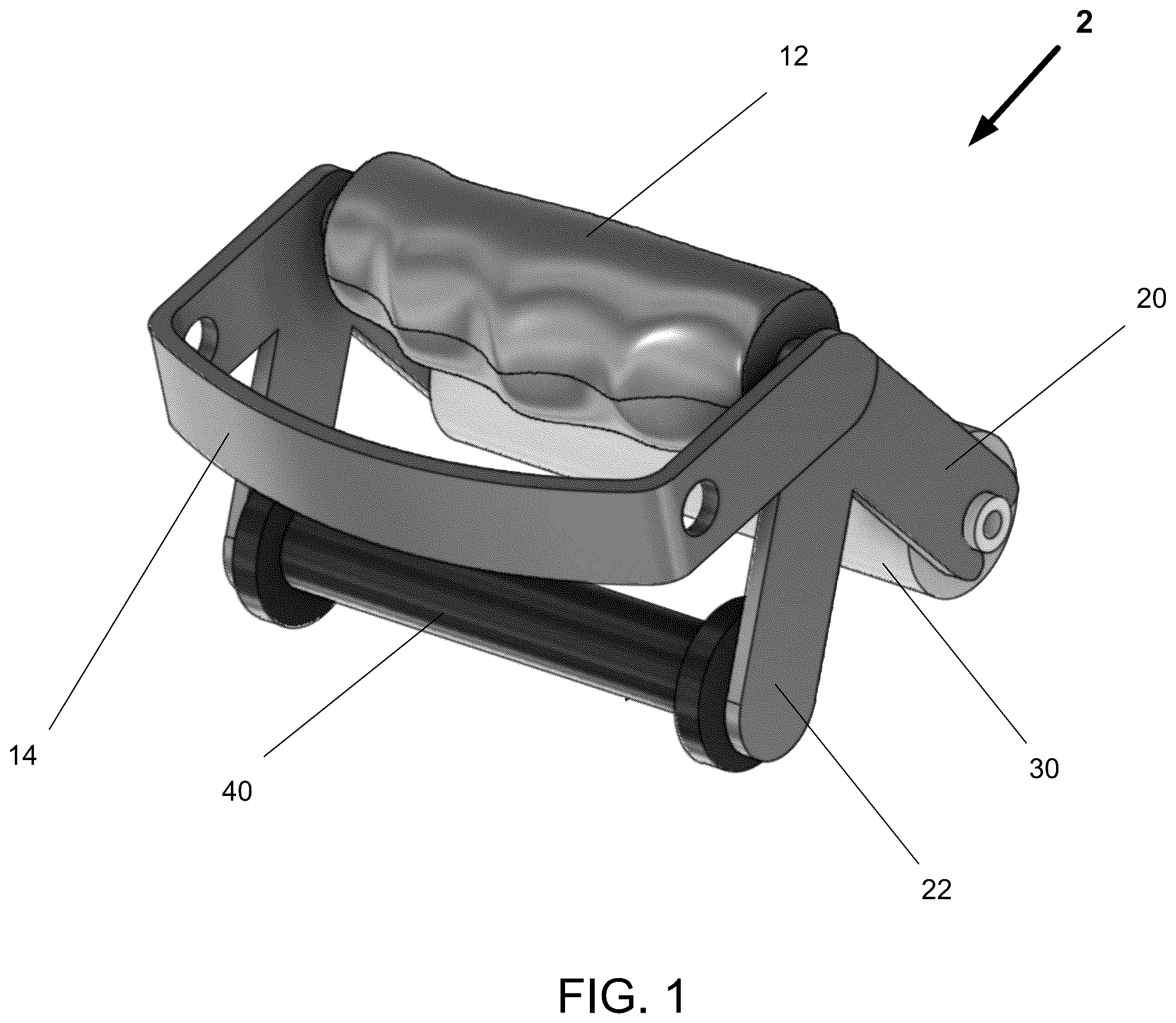 Patent US12345058 Figure 1 – Dual roller applicator for seam tape