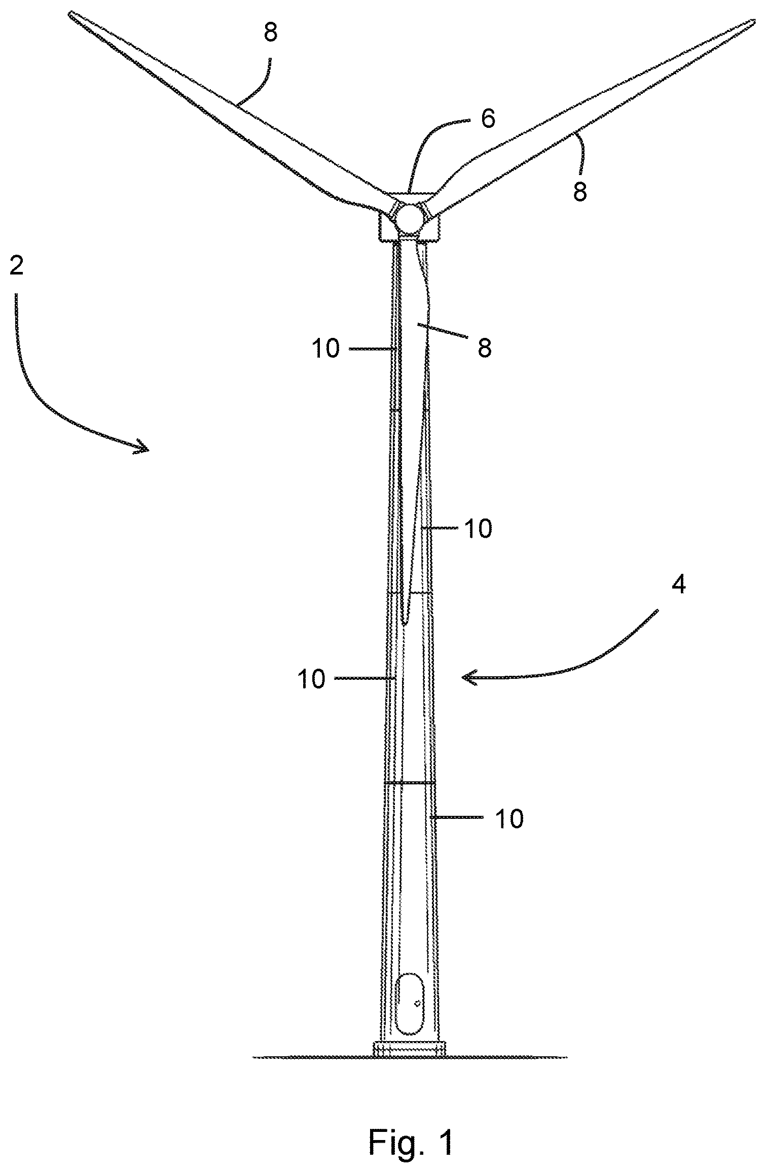 Patent US12345061 Figure 1 – Relating to reinforcement of wind turbine towers