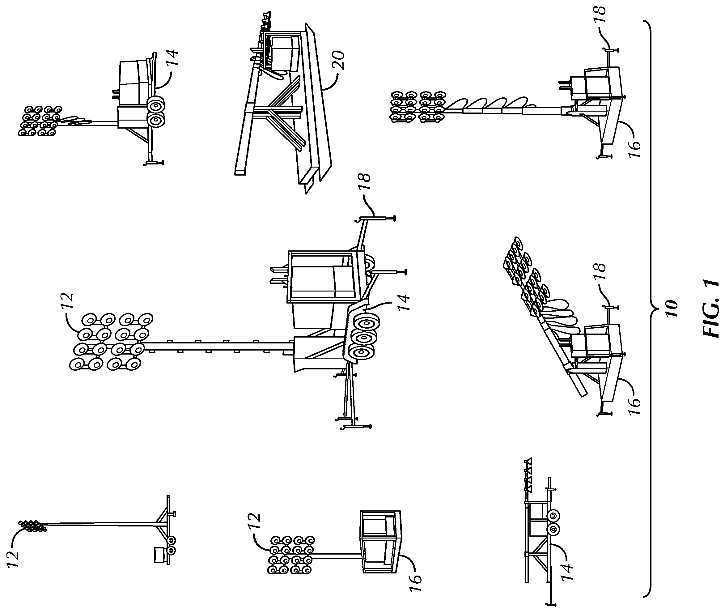 Patent US12345062 Figure 1 – High-intensity, telescoping light tower with safety features