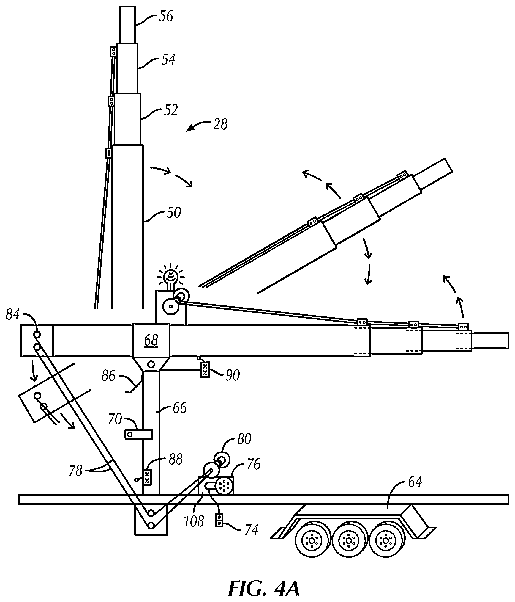 Patent US12345062 Figure 5 – High-intensity, telescoping light tower with safety features