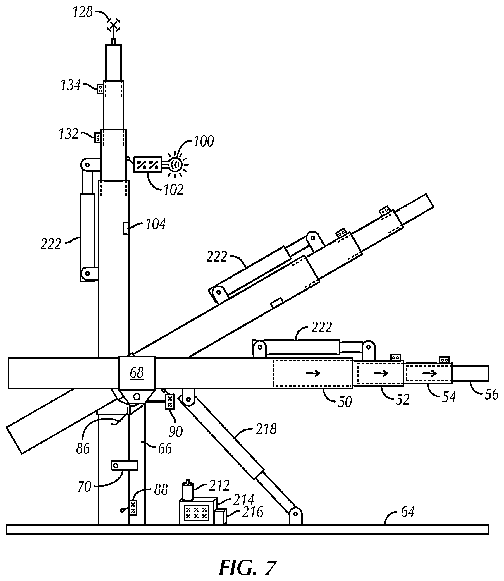 Patent US12345062 Figure 8 – High-intensity, telescoping light tower with safety features
