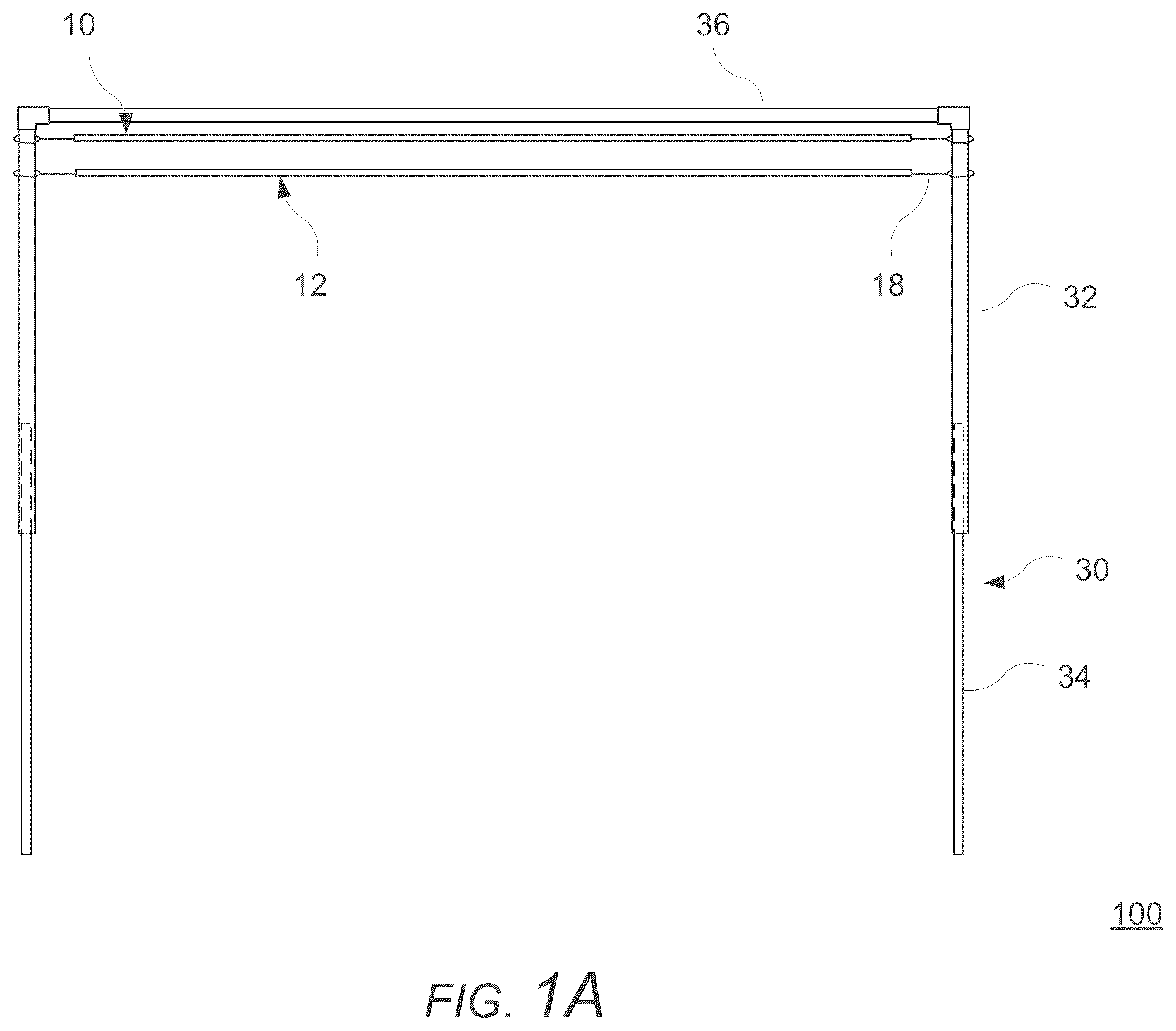 Patent US12345064 Figure 1 – Wind-resistant adjustable shade shelter