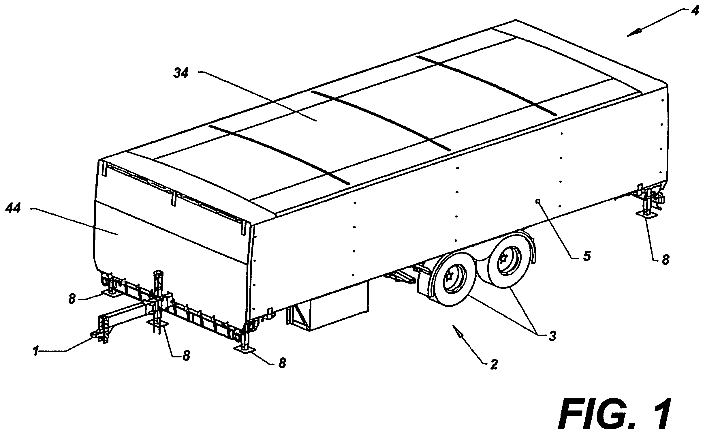 Patent US12345065 Figure 1 – Mobile stage system and method of use