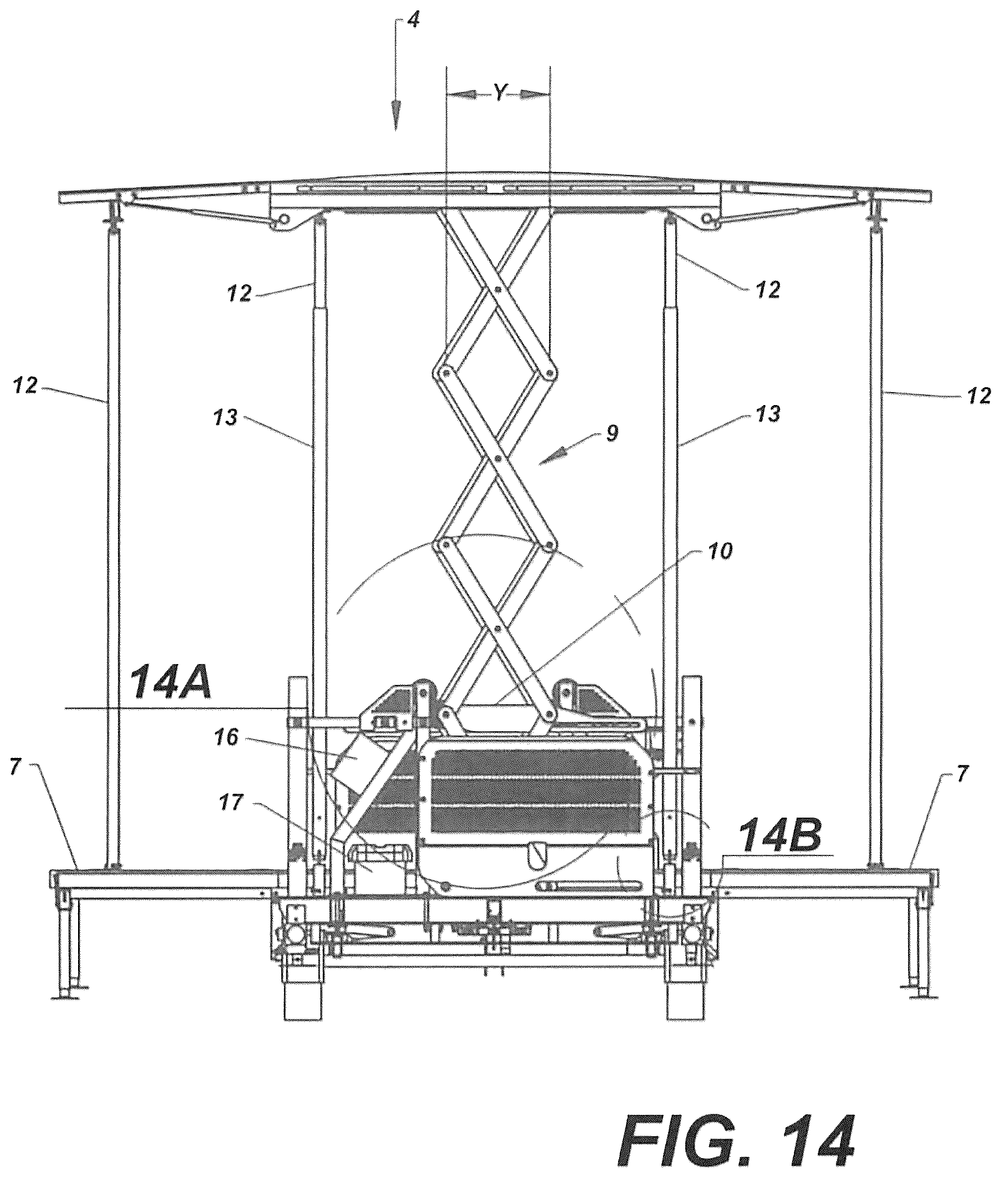 Patent US12345065 Figure 19 – Mobile stage system and method of use