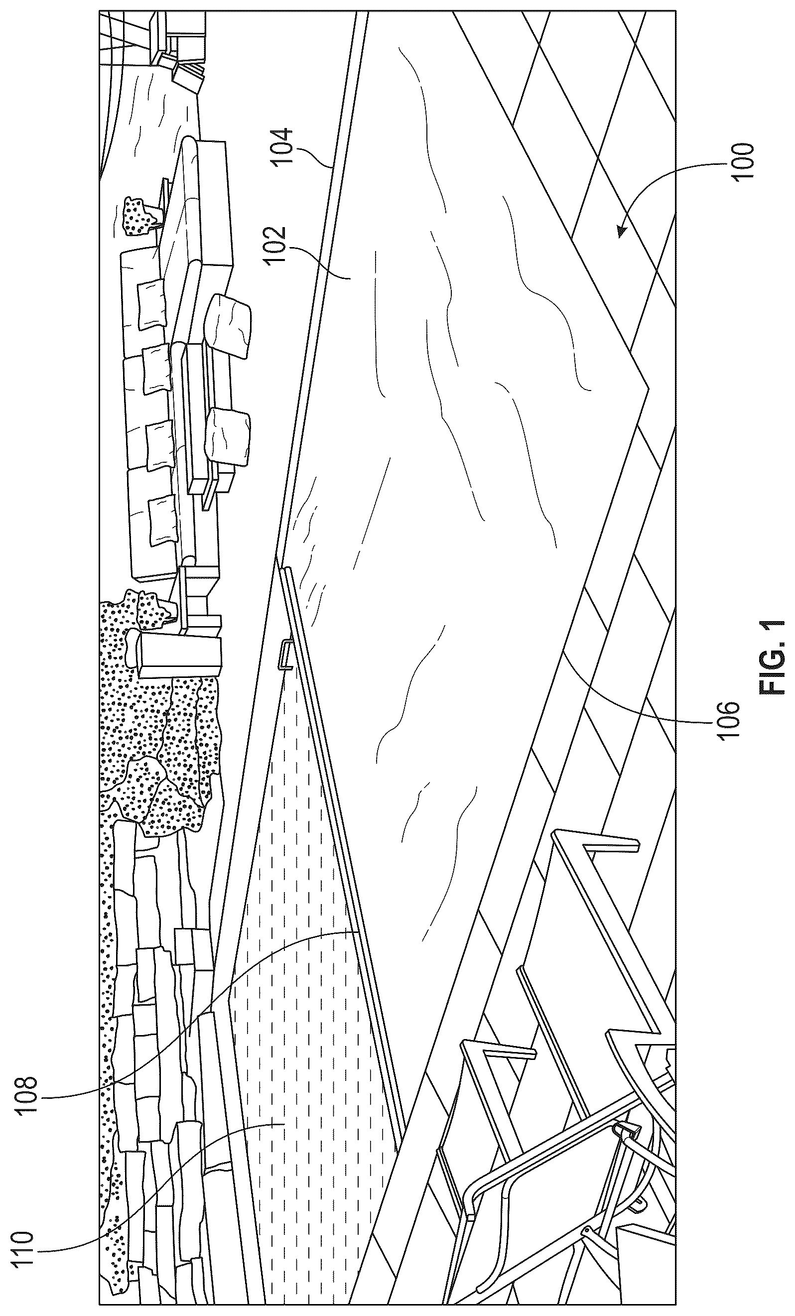 Patent US12345067 Figure 1 – Swimming pool cover system with reel diameter adjustment block and associated methods