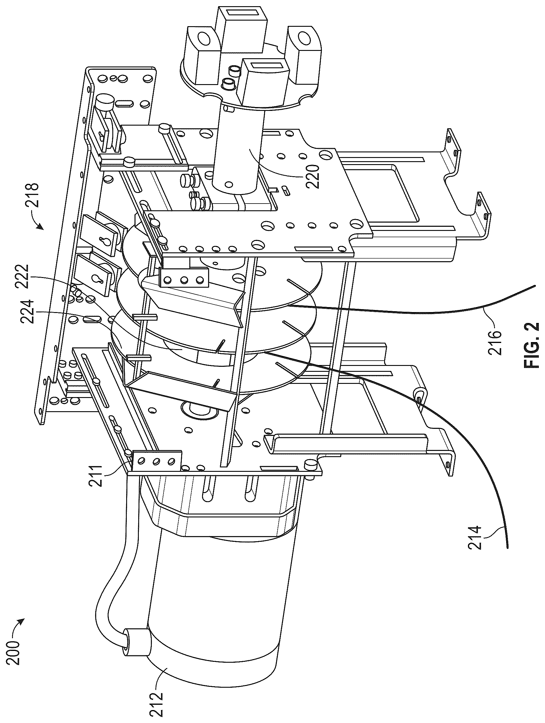 Patent US12345067 Figure 2 – Swimming pool cover system with reel diameter adjustment block and associated methods
