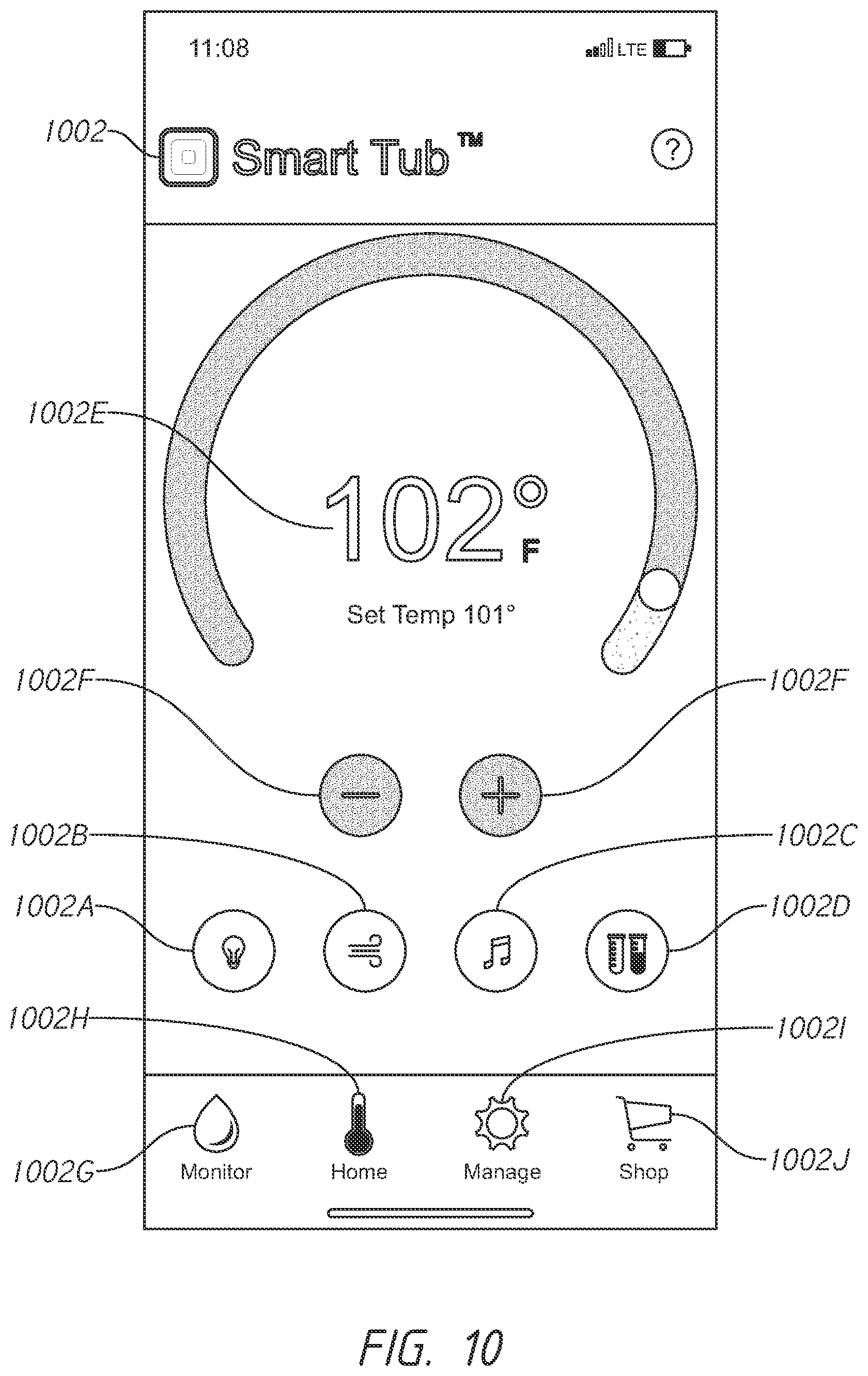 Patent US12345068 Figure 10 – Self-maintaining hot tub or spa