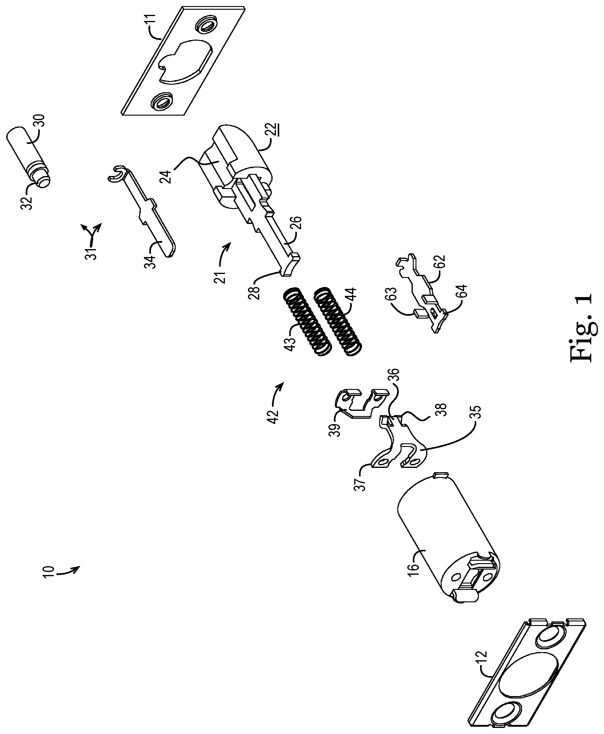 Patent US12345074 Figure 1 – State monitoring lockset