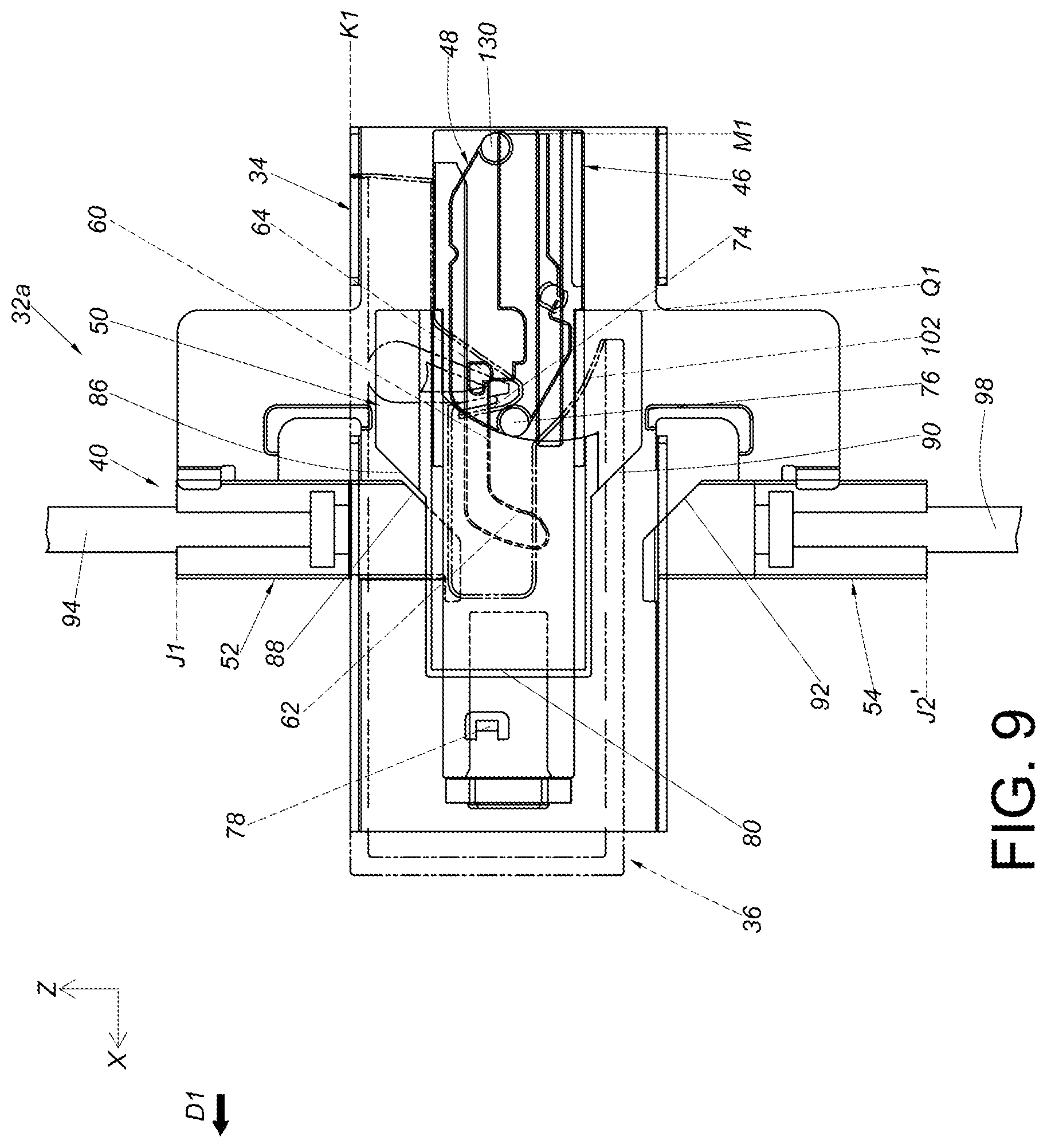 Patent US12345075 Figure 9 – Furniture assembly and interlock kit thereof