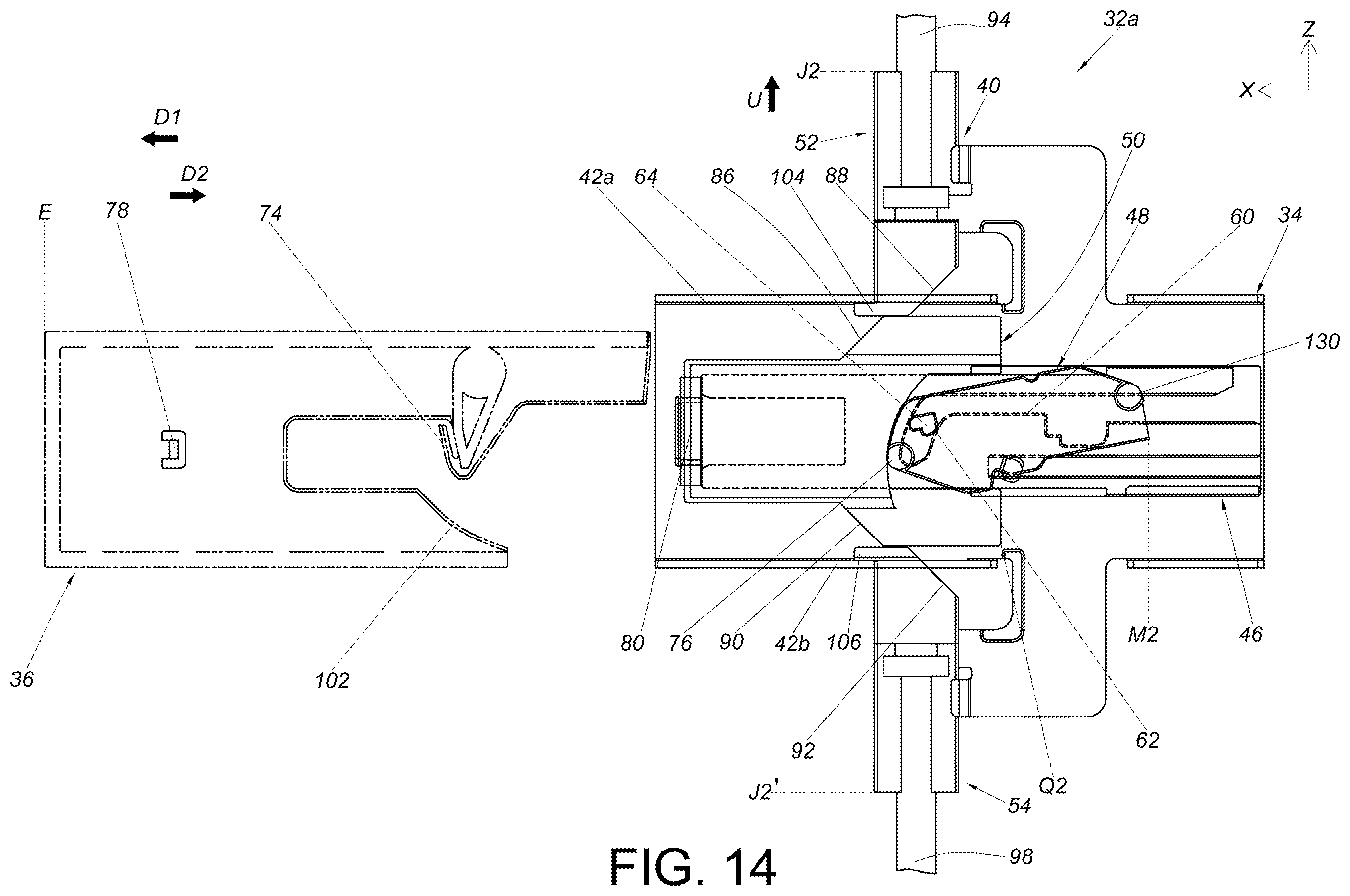 Patent US12345075 Figure 14 – Furniture assembly and interlock kit thereof