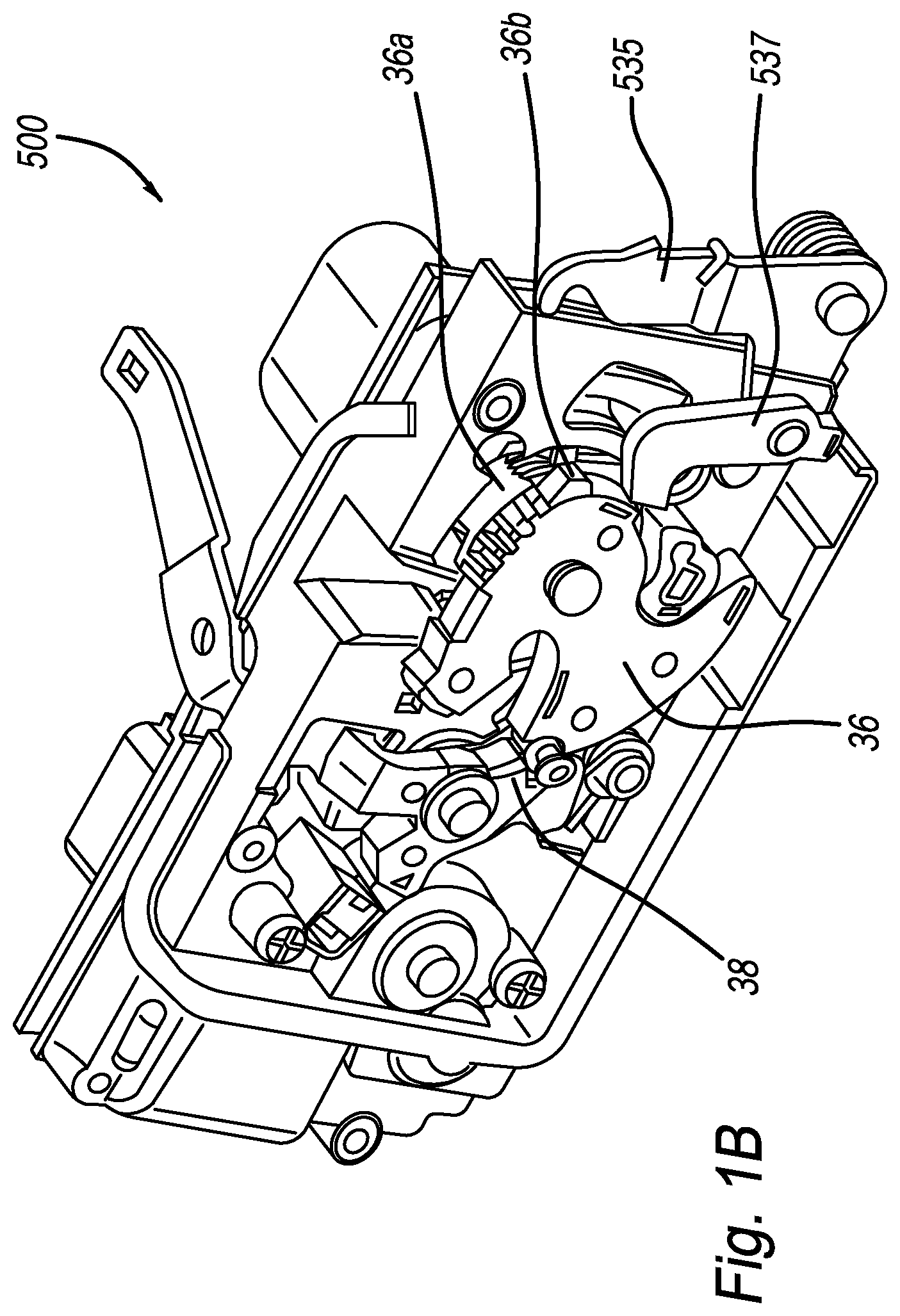 Patent US12345077 Figure 2 – Closure latch assembly equipped with a power cinch mechanism having a cinch pawl